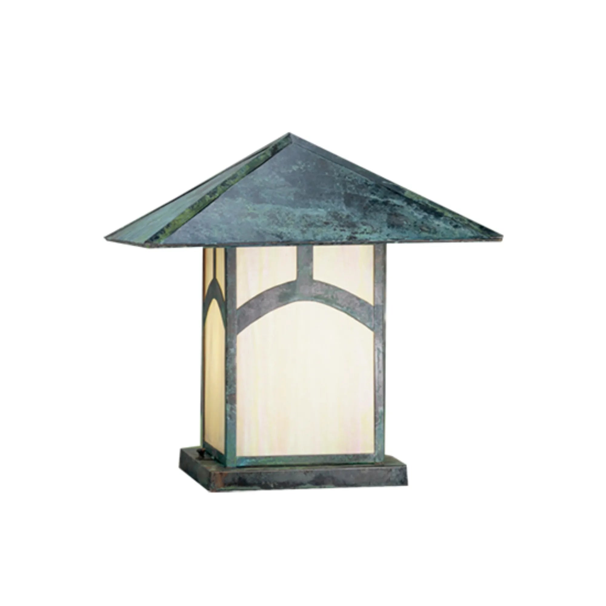 17.5"Sq Seneca Mount Hill Top Pier Mount – Verdigreis – Wet-Rated – Meyda Lighting