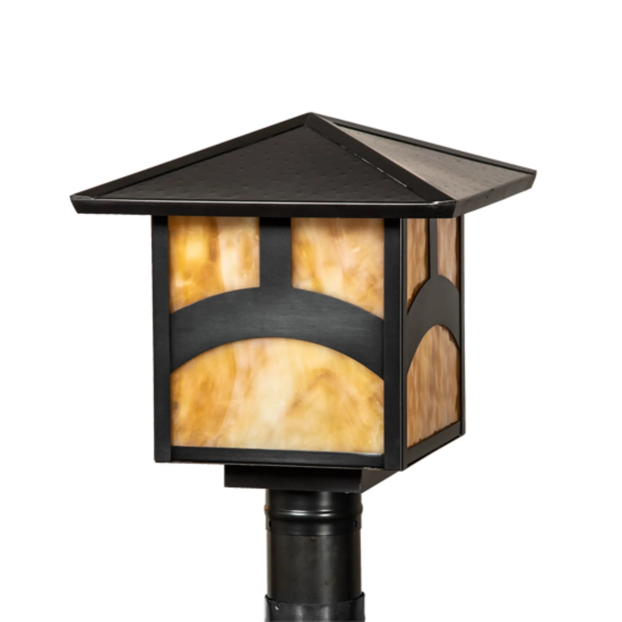 12" Square Seneca Hill Top Post Mount – Craftsman Brown – Wet-Rated – Meyda Lighting