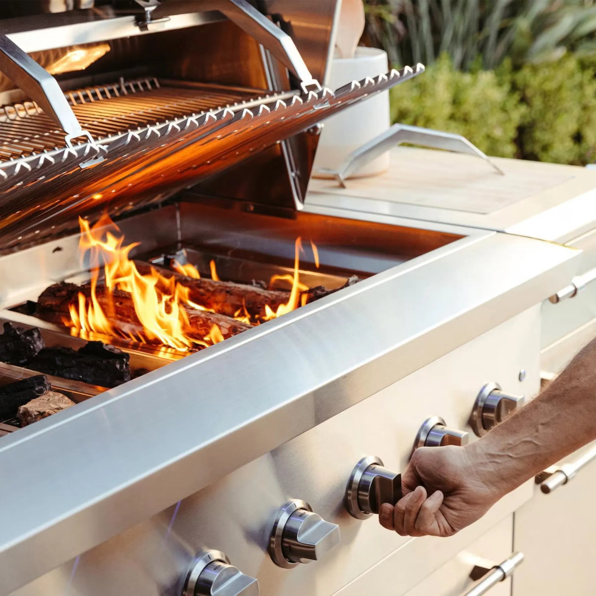 American Made Grills Encore 54-Inch Freestanding Hybrid Grill — 176,000 BTU | Gas, Charcoal & Wood | Made in USA American Made Grills