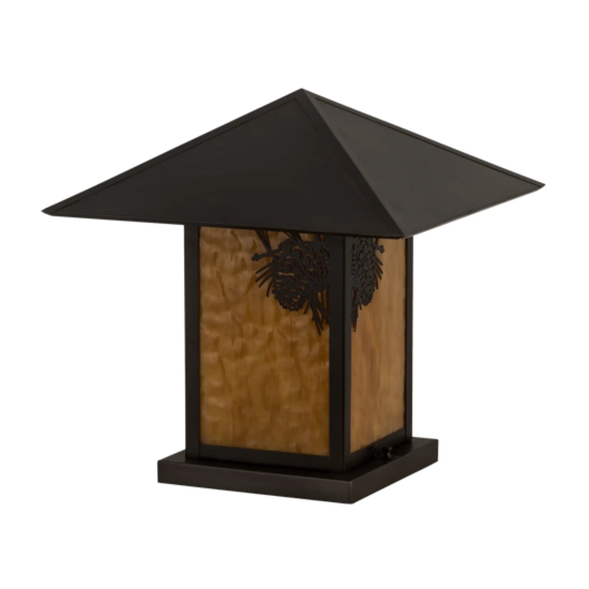 17.5"Sq Seneca Winter Pine Pier Mount – Craftsman Brown – Wet-Rated – Meyda Lighting