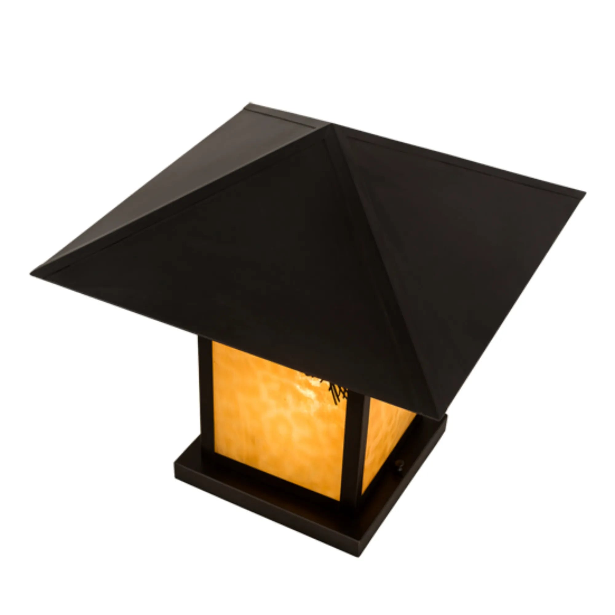 17.5"Sq Seneca Winter Pine Pier Mount – Craftsman Brown – Wet-Rated – Meyda Lighting