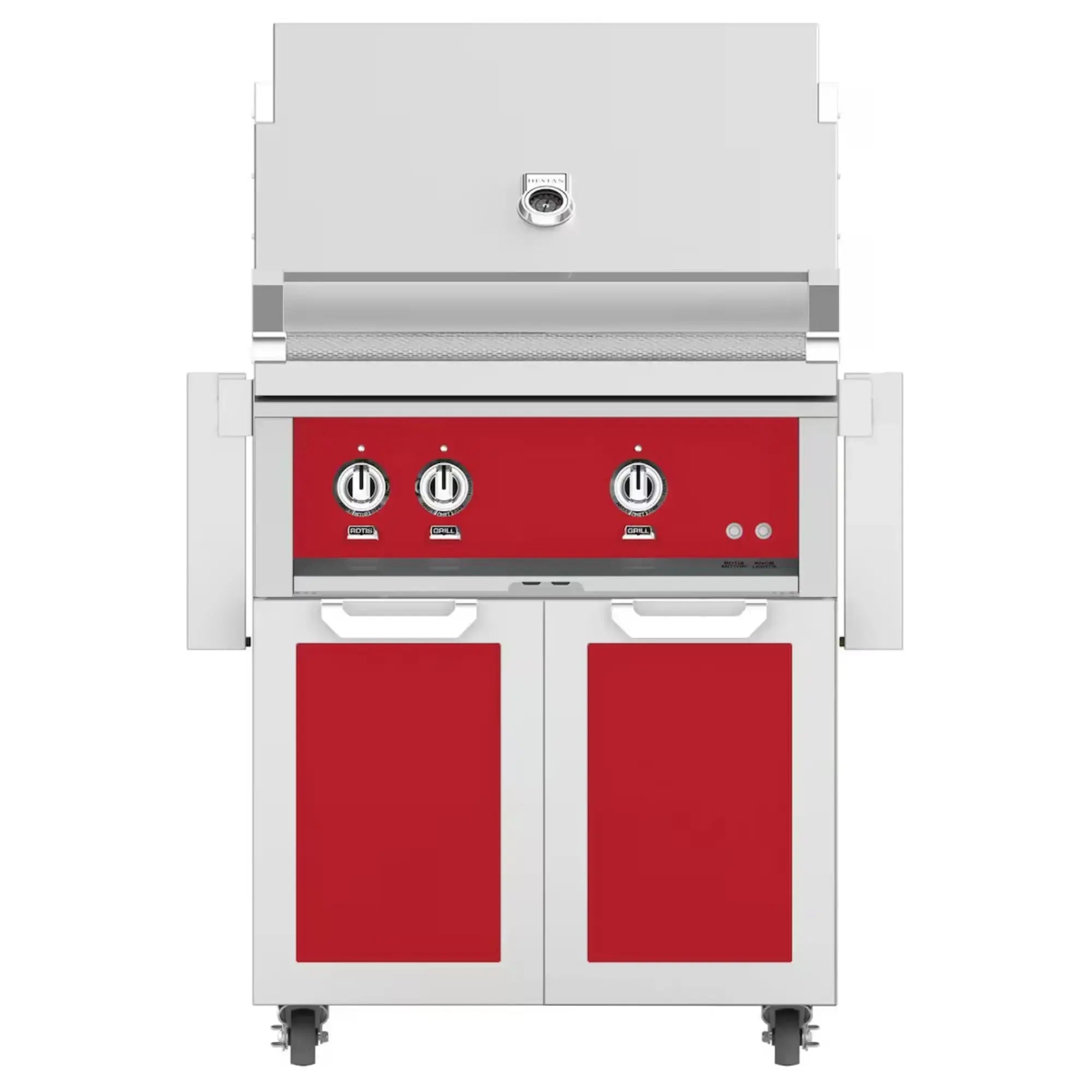 Hestan 30-Inch Freestanding Gas Grill on Double Door Cart Hestan
