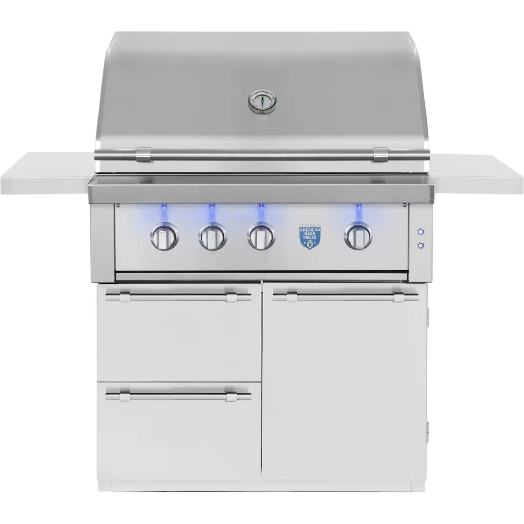 American Made Grills Estate 36-Inch Freestanding Gas Grill — 90,000 BTU w/ Red Brass Burners & Cart | Made in USA American Made Grills