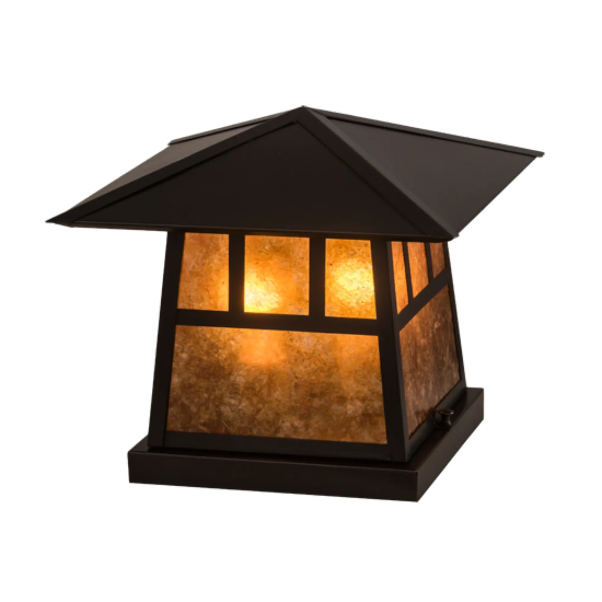 12" Square Stillwater Double Bar Mission Pier Mount – Craftsman Brown – Wet-Rated – Meyda Lighting