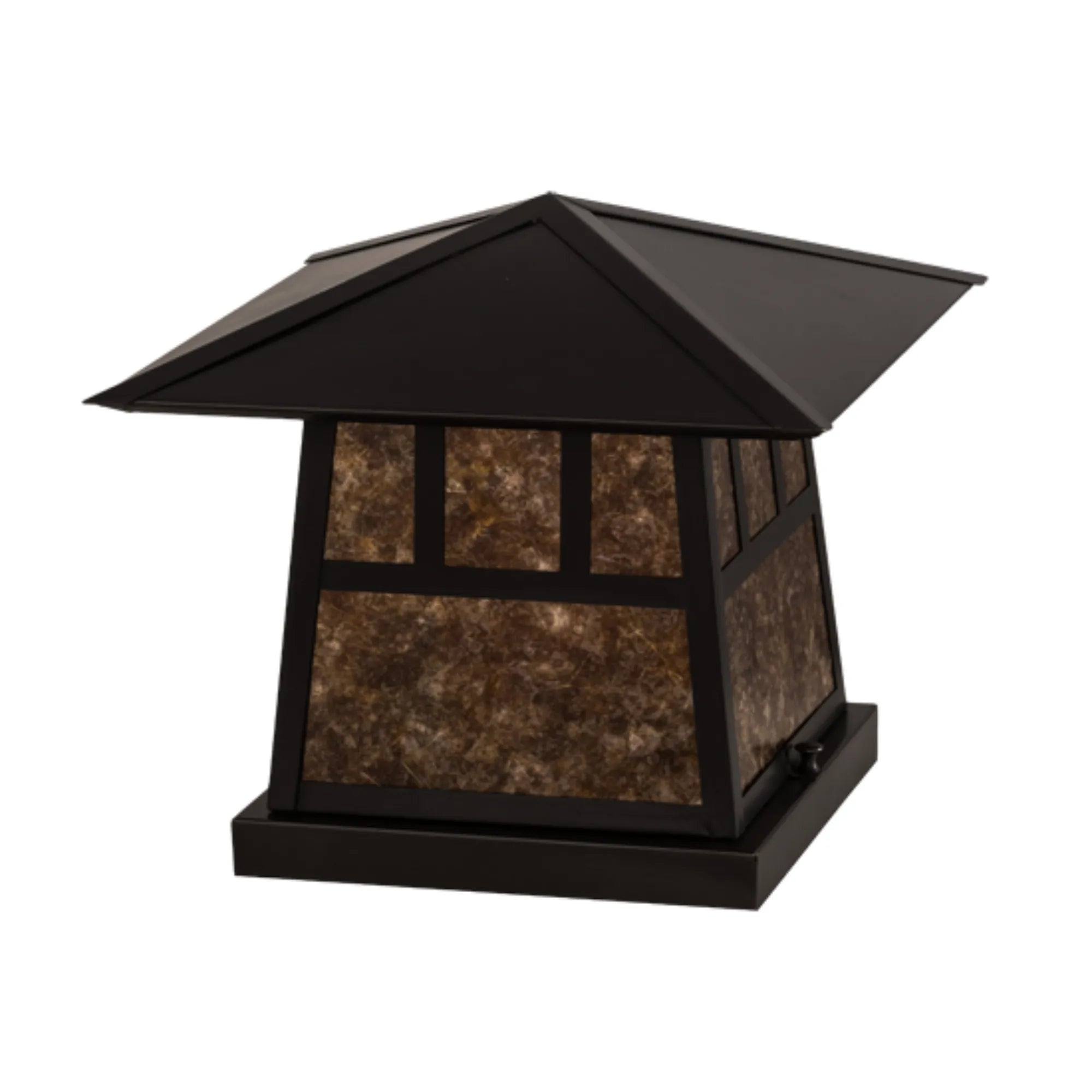 12" Square Stillwater Double Bar Mission Pier Mount – Craftsman Brown – Wet-Rated – Meyda Lighting