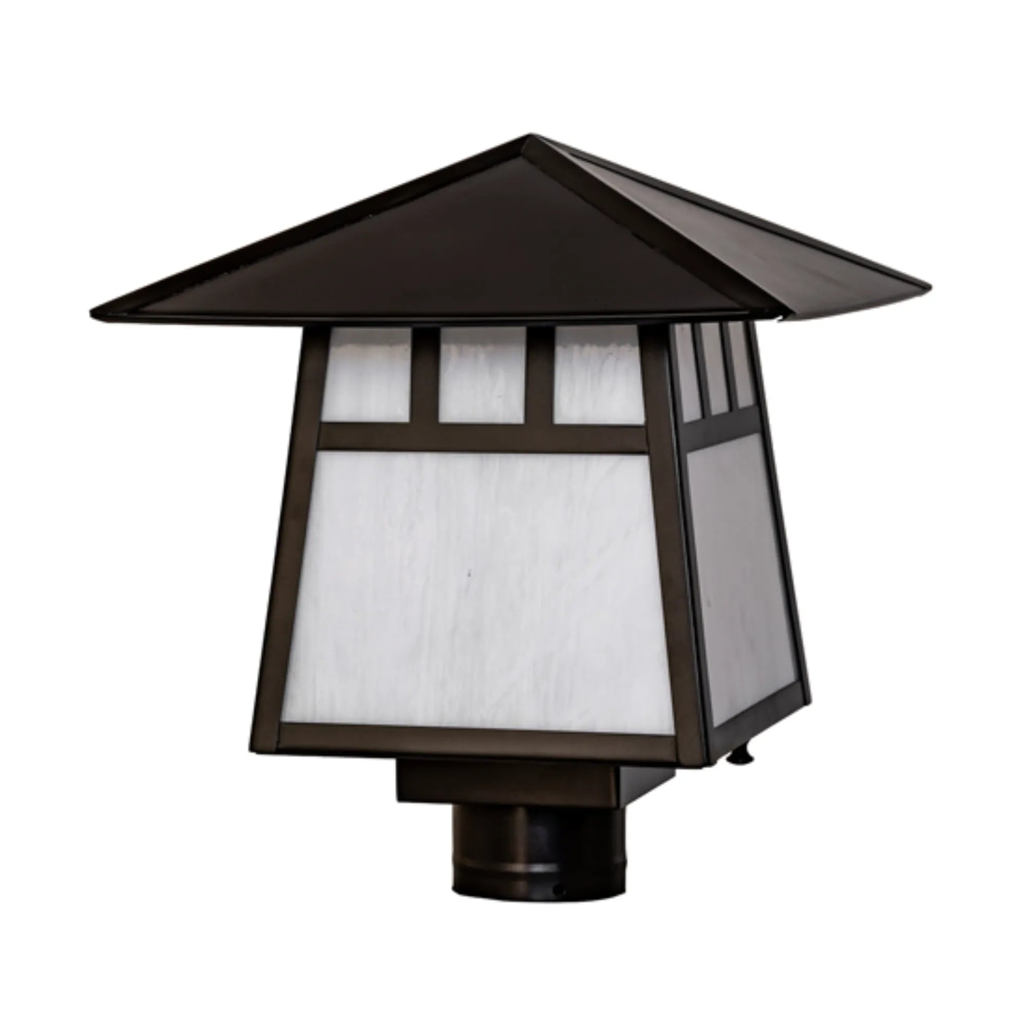 12" Square Stillwater Double Bar Mission Post Mount – Craftsman Brown – Wet-Rated – Meyda Lighting