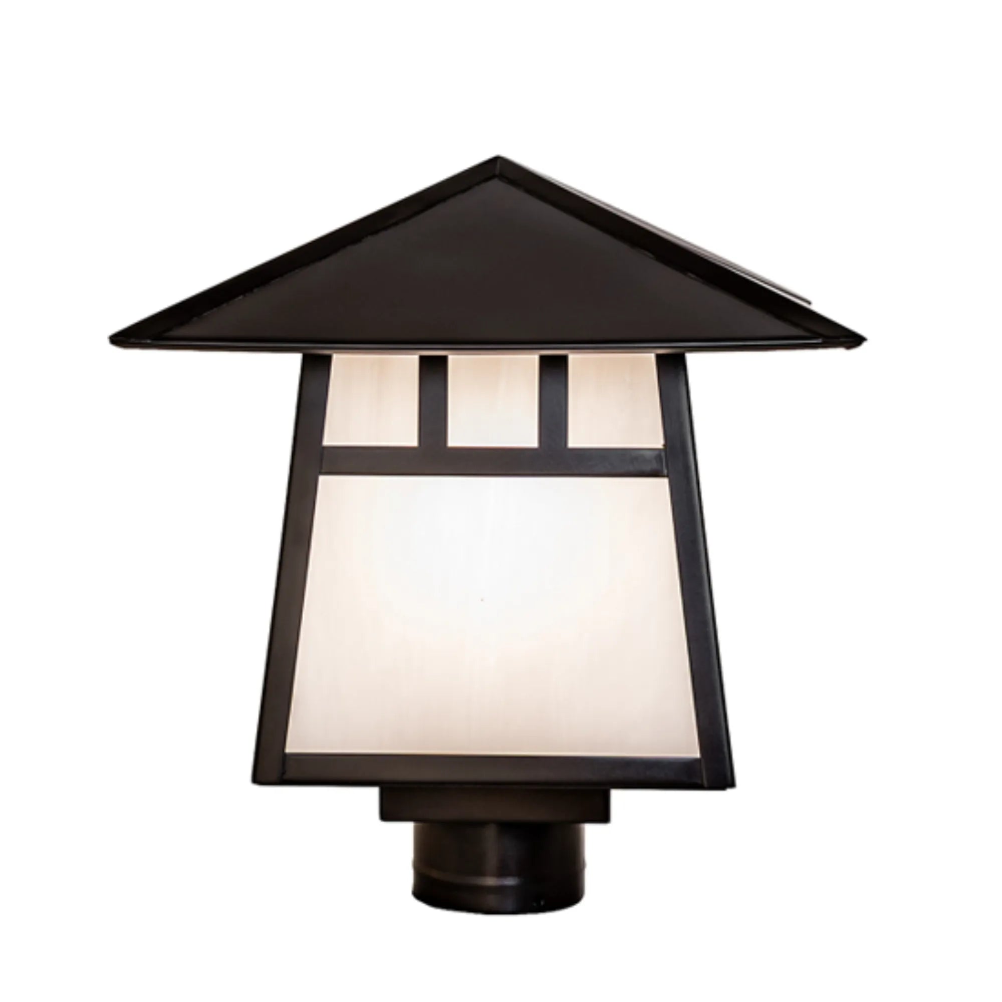 12" Square Stillwater Double Bar Mission Post Mount – Craftsman Brown – Wet-Rated – Meyda Lighting