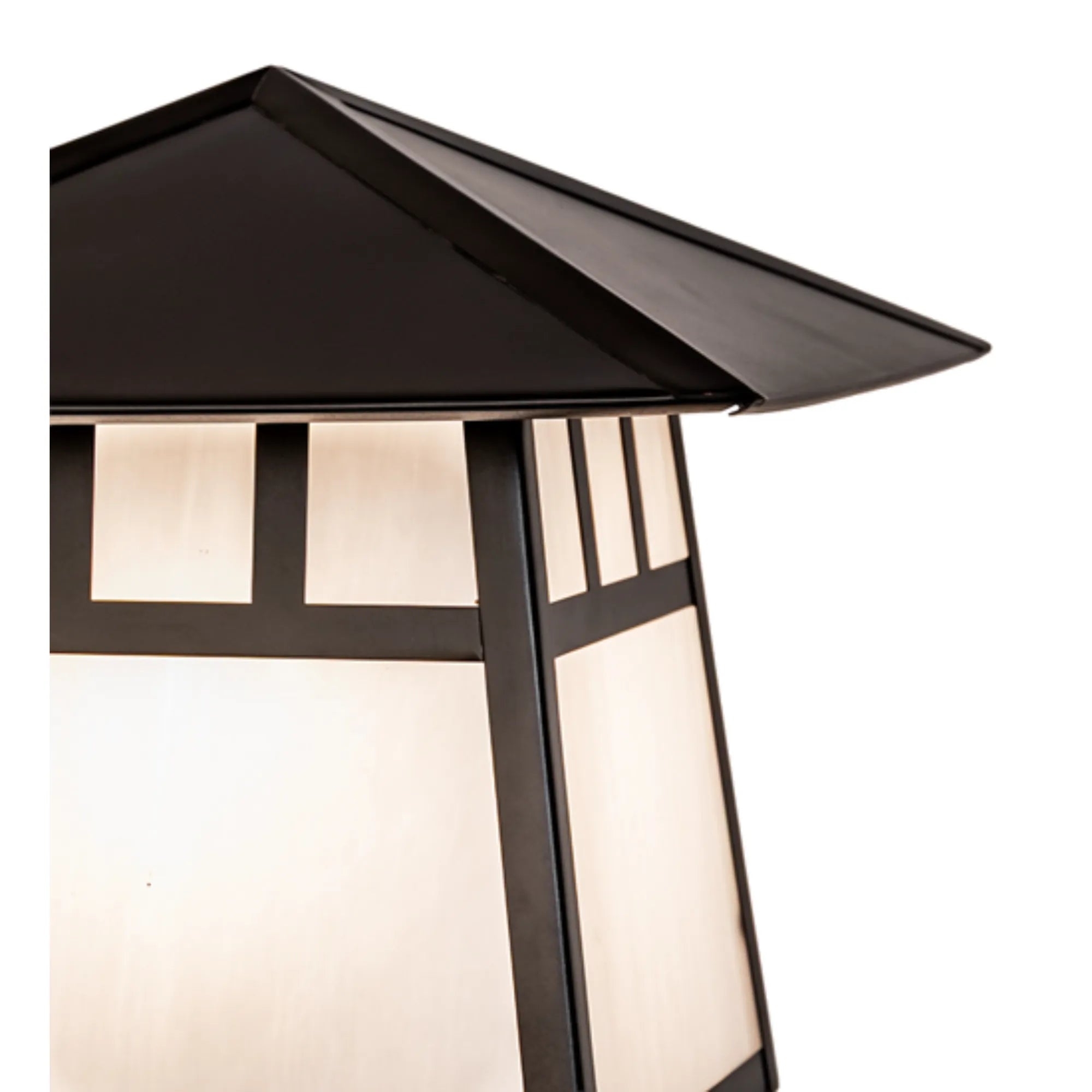 12" Square Stillwater Double Bar Mission Post Mount – Craftsman Brown – Wet-Rated – Meyda Lighting