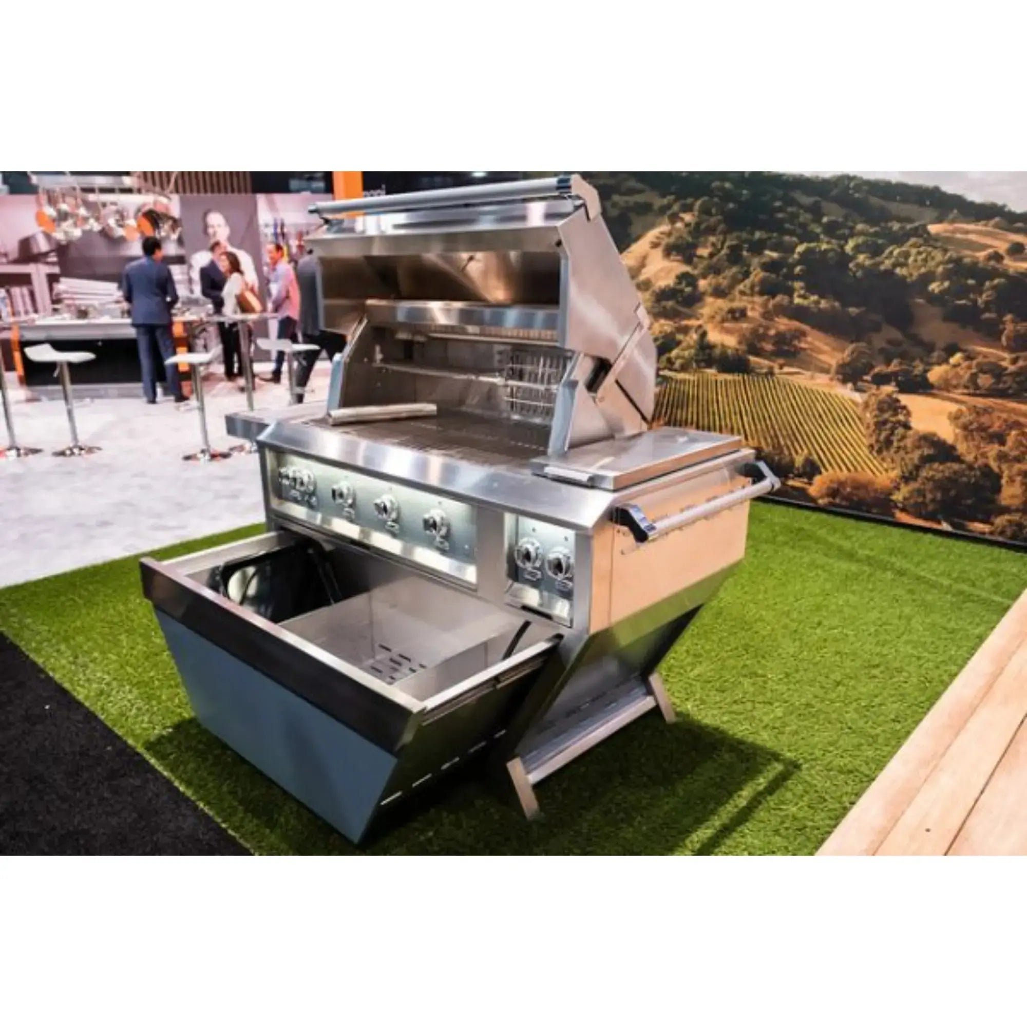 Hestan 42-Inch Freestanding Gas Grill w/ Sear on Deluxe Cart with Double Side Burner – GMBR42CX2 Hestan