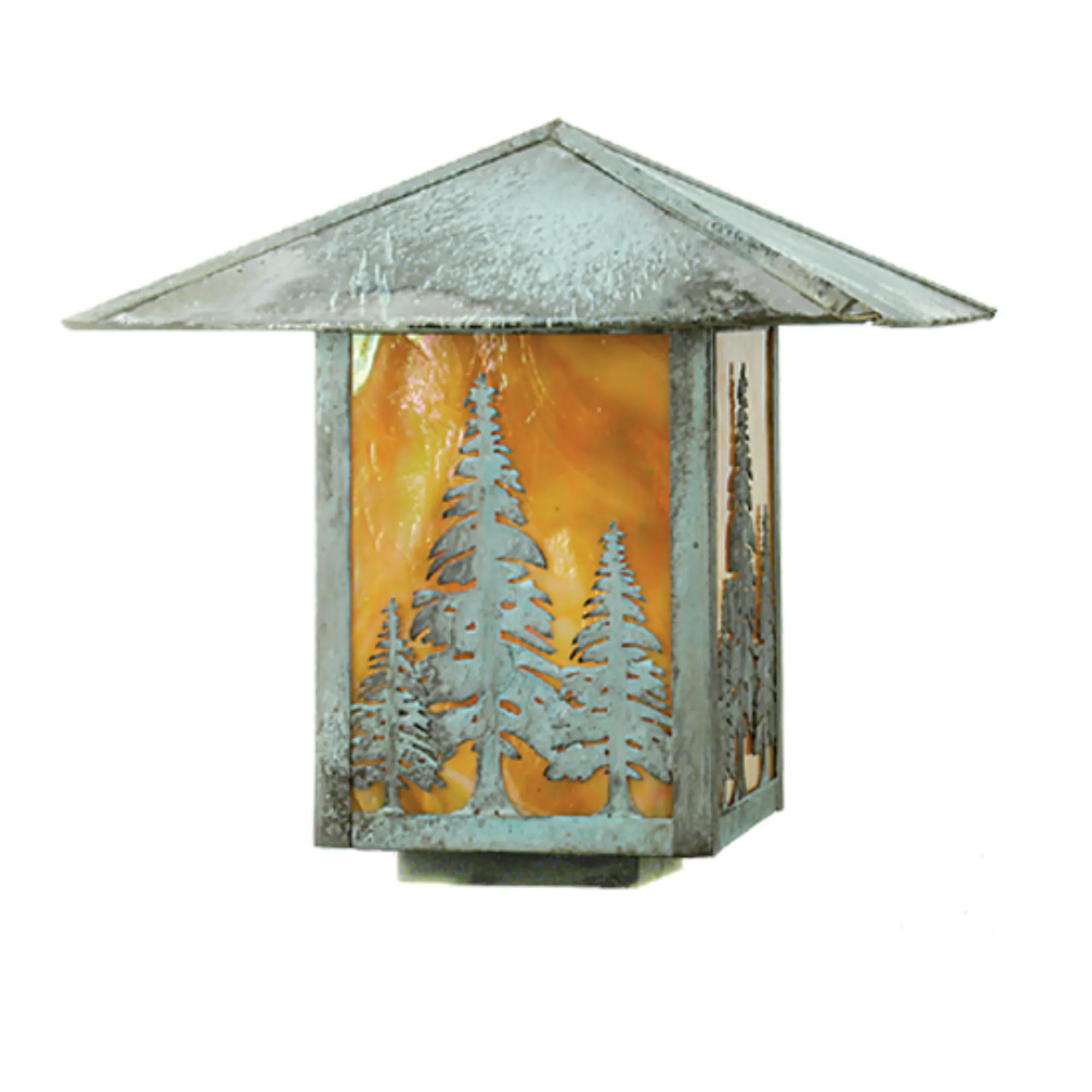 16" Square Seneca Tall Pines Deck Light – Verdigris – Wet-Rated – Meyda Lighting