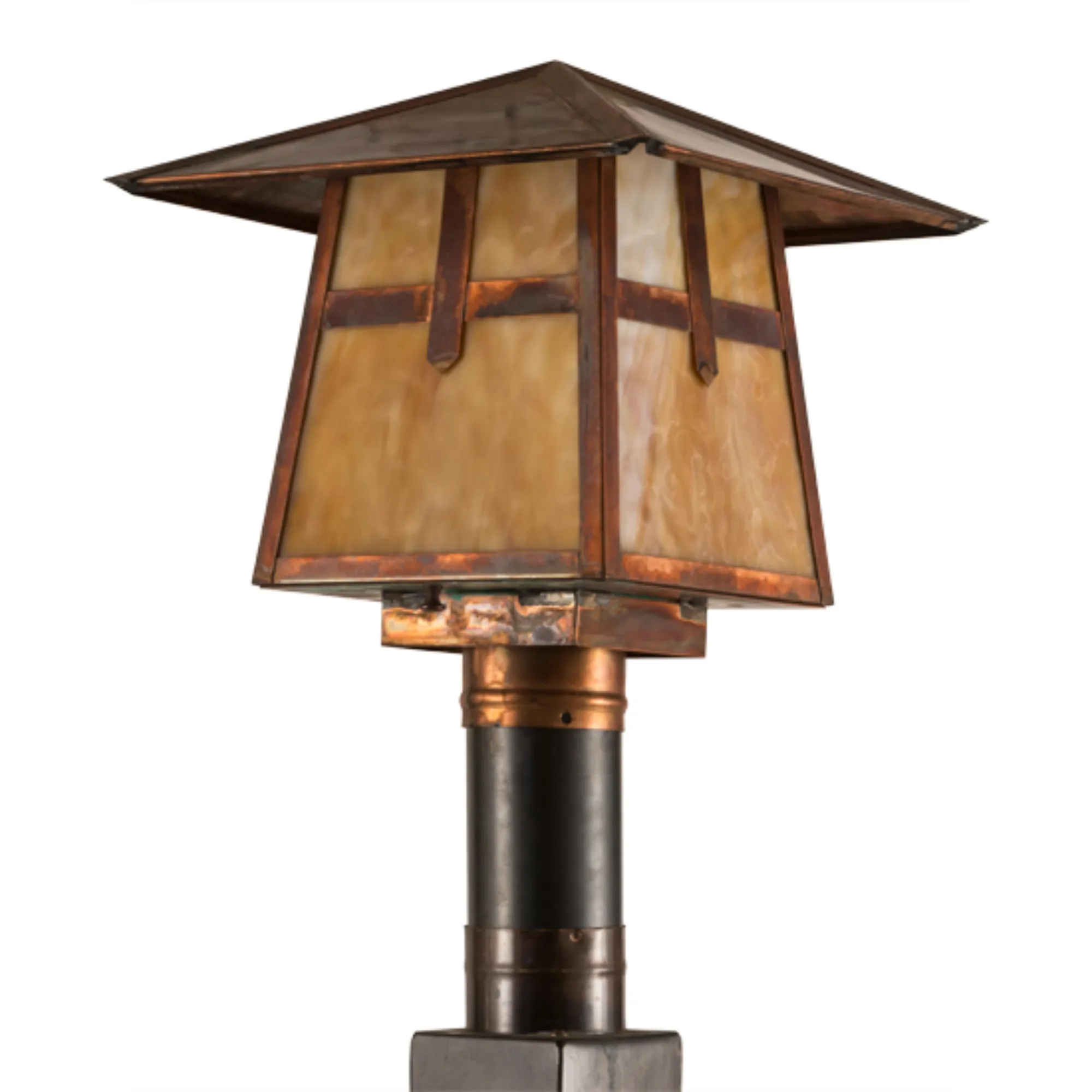 12.5"Sq Stillwater Cross Mission Post Mount – Vintage Copper – Wet-Rated – Meyda Lighting