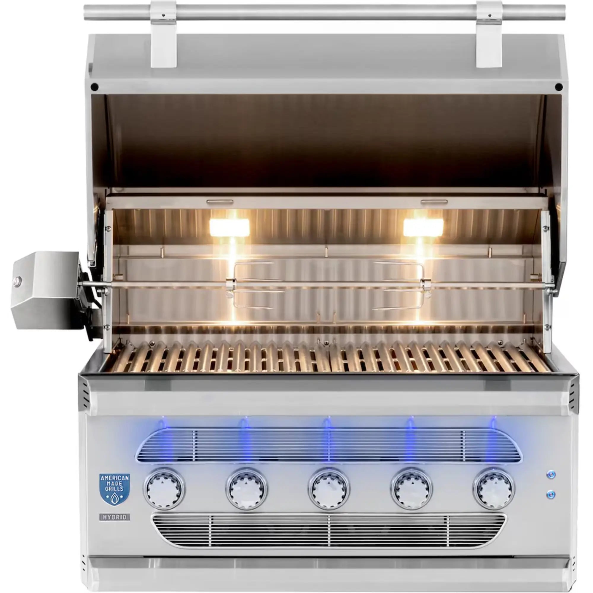 American Made Grills Muscle 36-Inch Built-In Hybrid Grill — 110,000 BTU | Gas, Charcoal & Wood | Made in USA American Made Grills