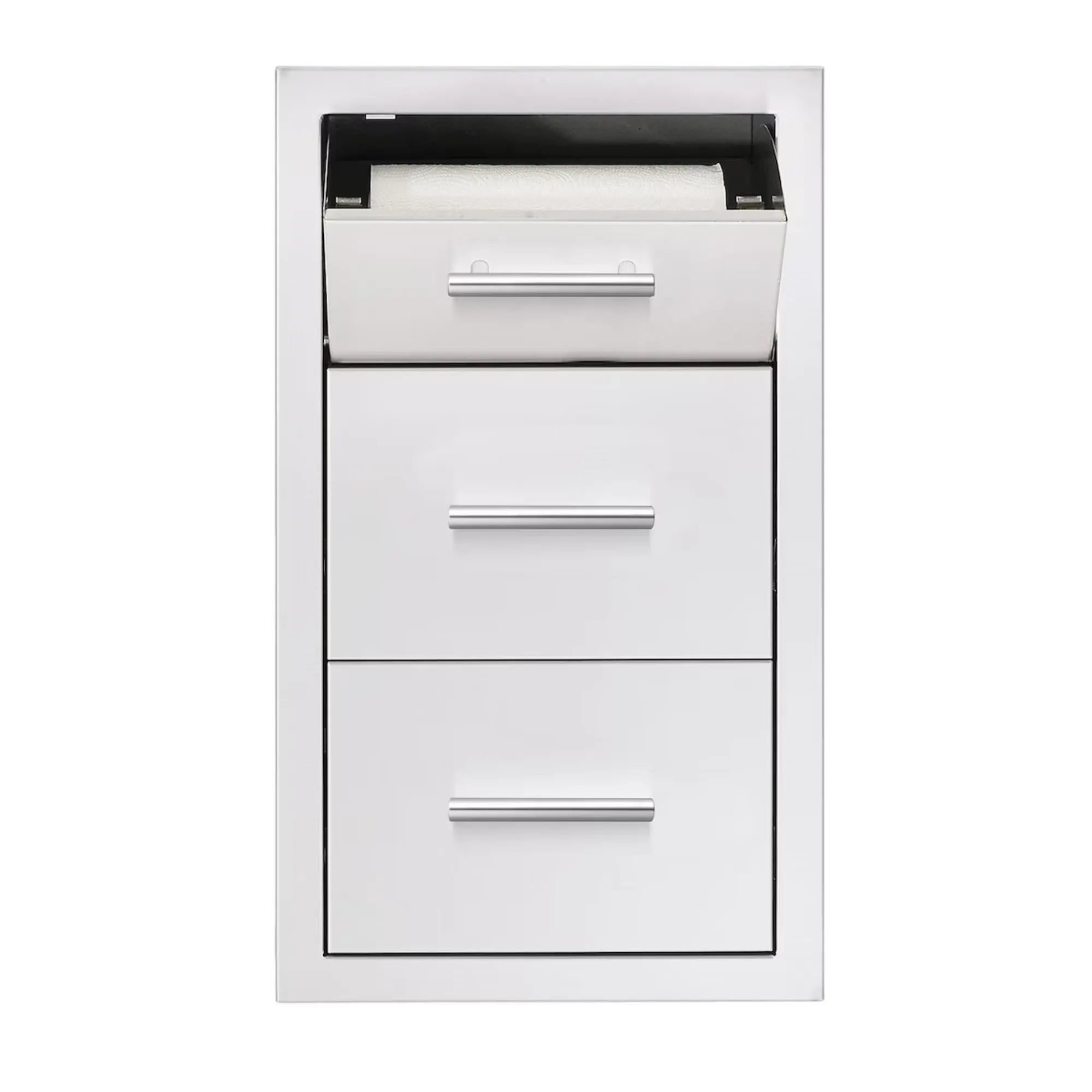 Summerset 17" 2-Drawer & Paper Towel Holder Combo — 304 SS, Soft-Close, Hidden Hinge | TDC-17 Summerset