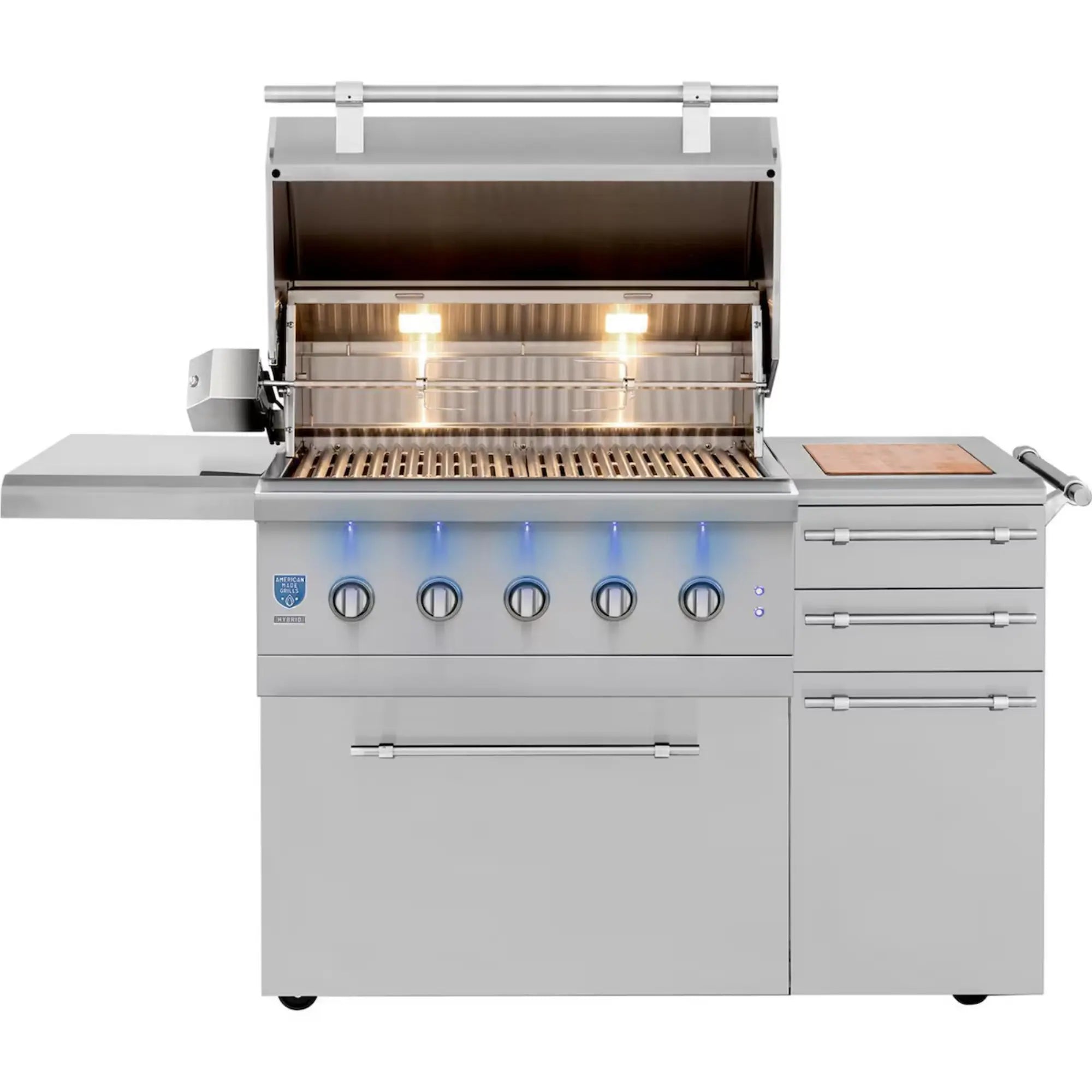 American Made Grills Encore 36-Inch Freestanding Hybrid Grill — 110,000 BTU | Gas, Charcoal & Wood | Made in USA American Made Grills