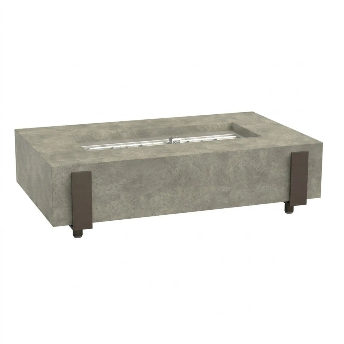 American Fyre Designs Iron Saddle 60" Rectangular GFRC Gas Fire Pit Table American Fyre Designs