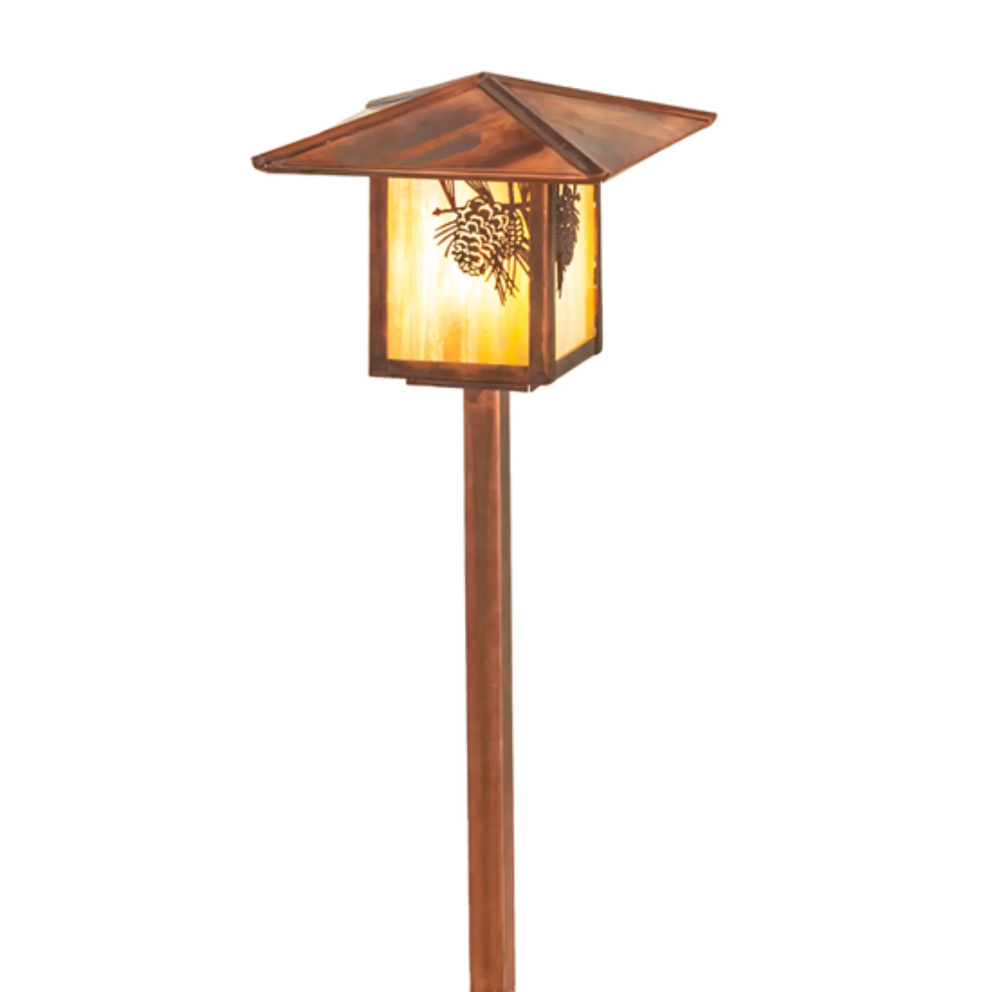 22" High Seneca Winter Pine Landscape Fixture – Vintage Copper – Wet-Rated – Meyda Lighting