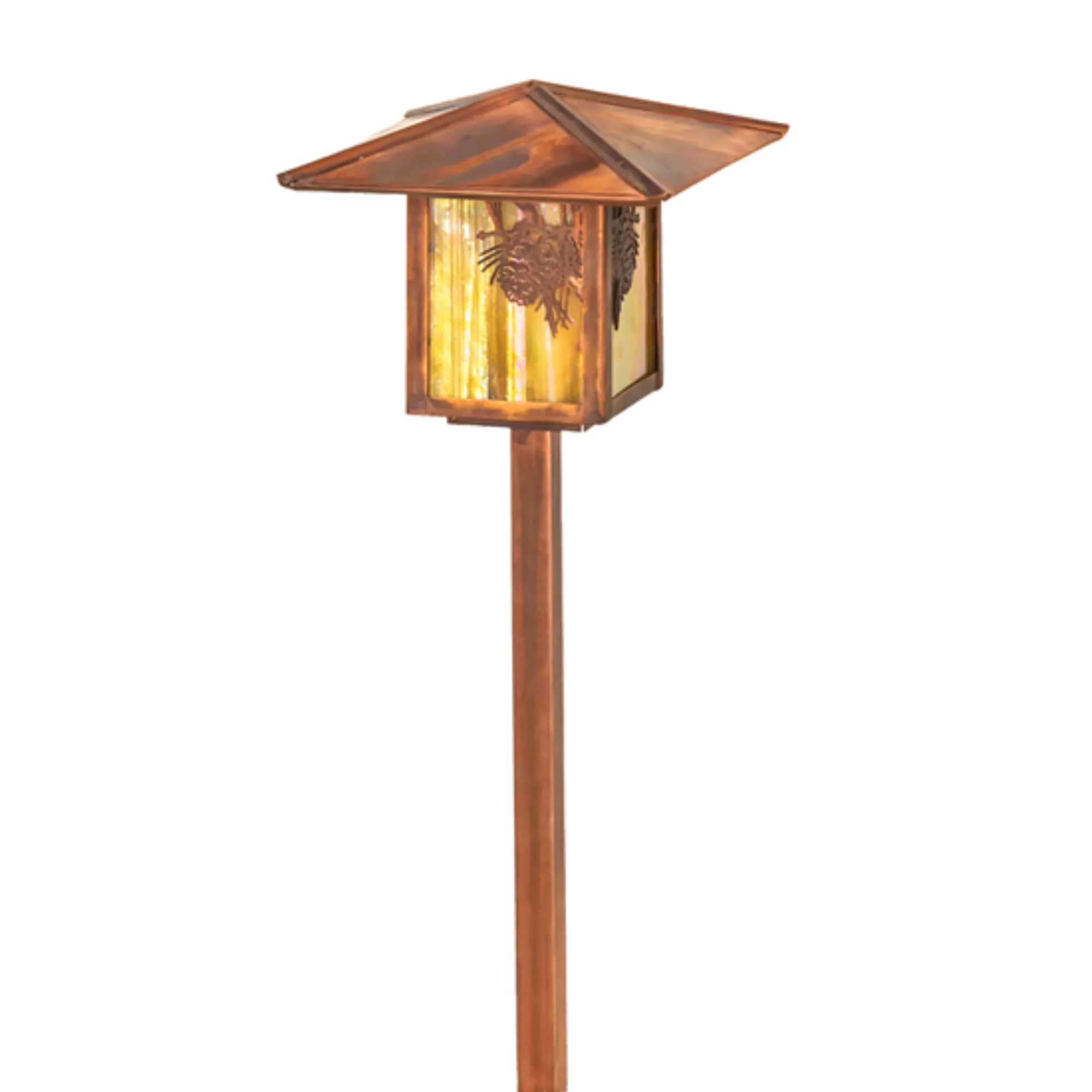 22" High Seneca Winter Pine Landscape Fixture – Vintage Copper – Wet-Rated – Meyda Lighting