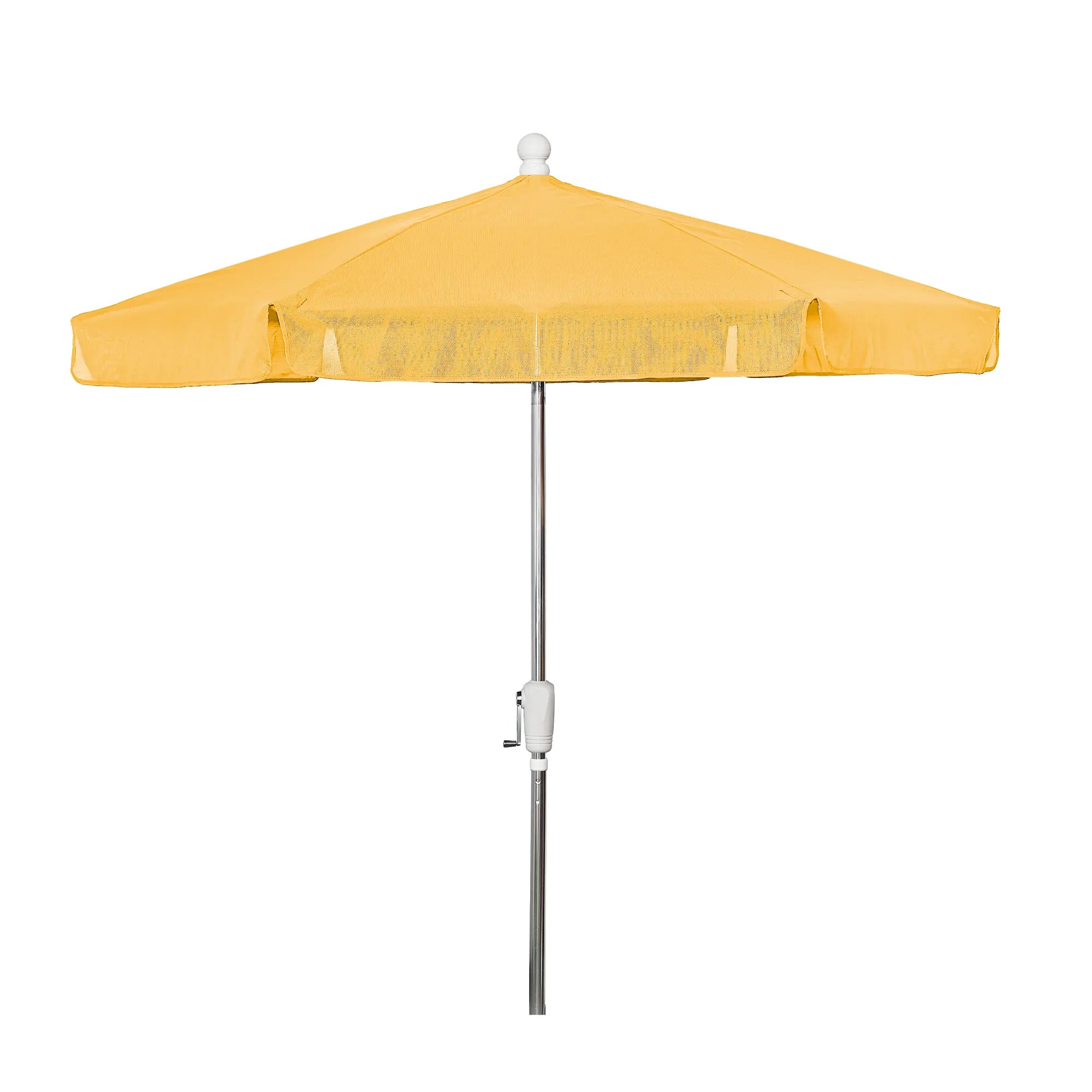 FiberBuilt 7.5' Hex Garden Umbrella – Crank Lift & Push-Button Tilt – Valance Canopy