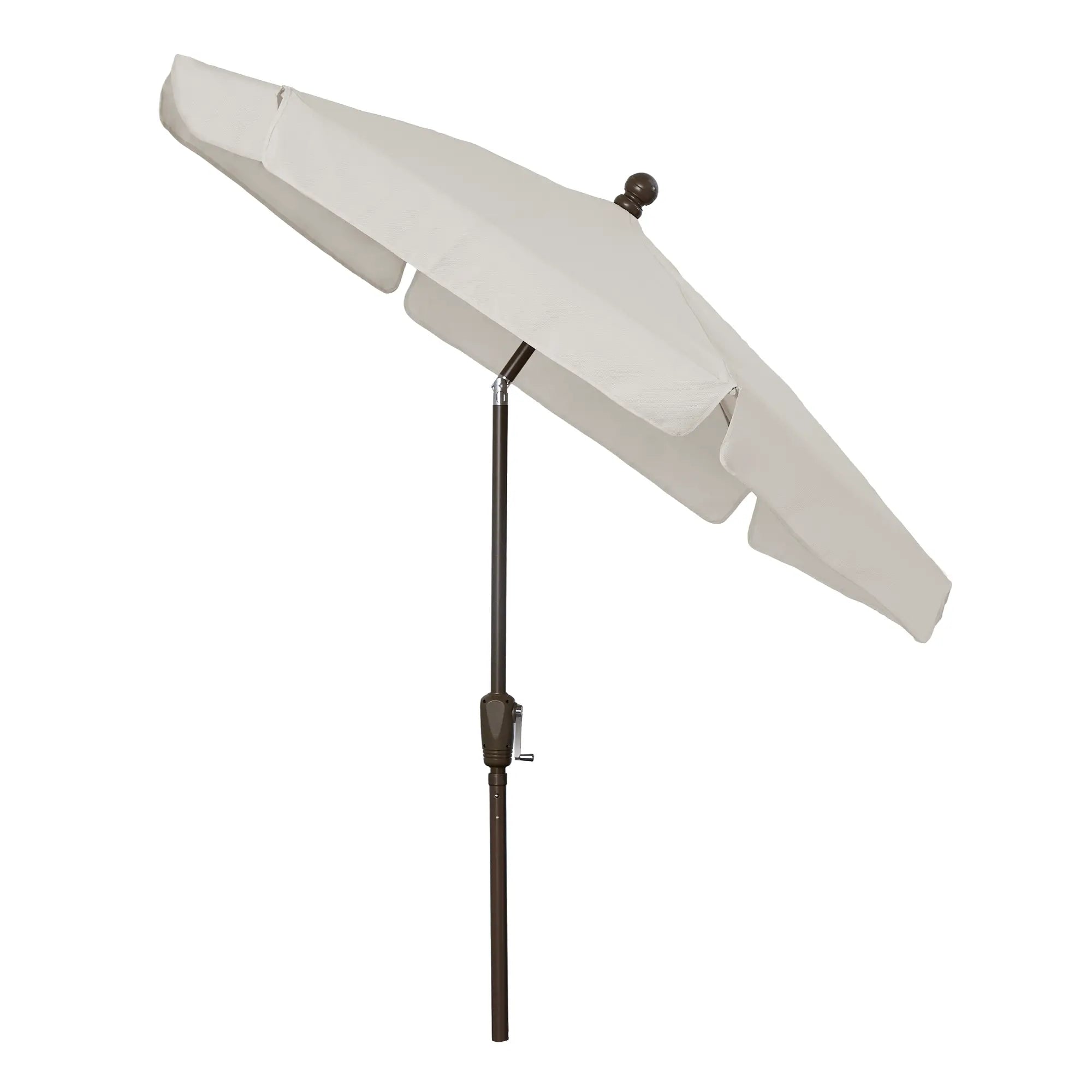 FiberBuilt 7.5' Hex Garden Umbrella – Crank Lift & Push-Button Tilt – Valance Canopy