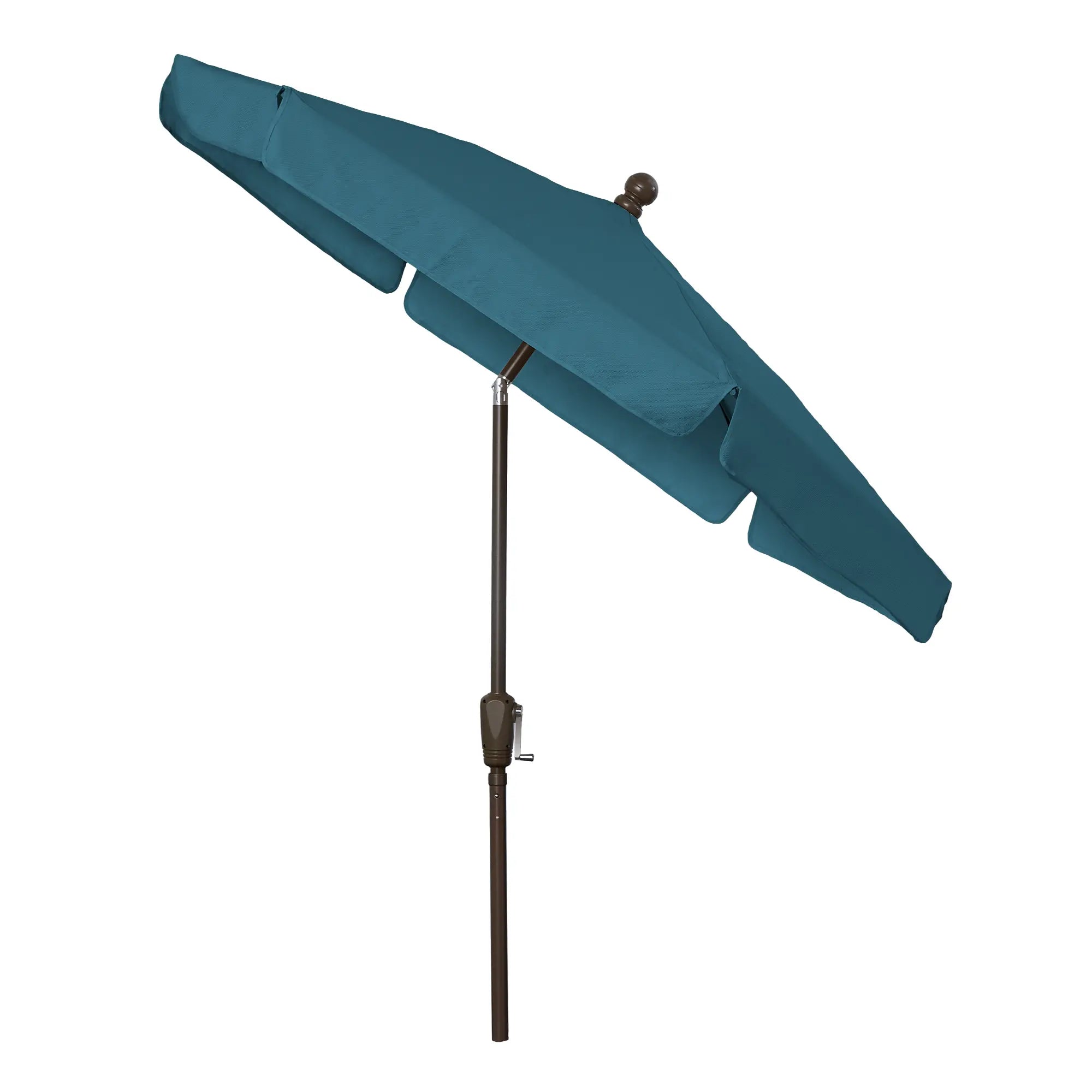 FiberBuilt 7.5' Hex Garden Umbrella – Crank Lift & Push-Button Tilt – Valance Canopy