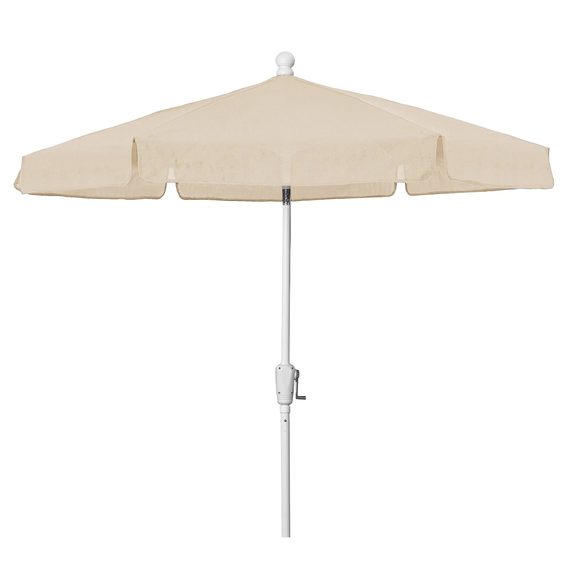 FiberBuilt 7.5' Hex Garden Umbrella – Crank Lift & Push-Button Tilt – Valance Canopy