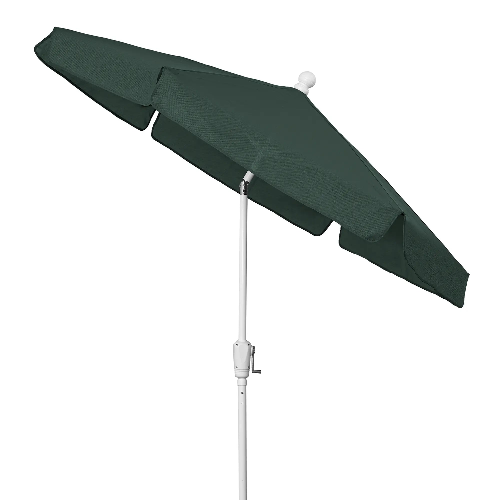 FiberBuilt 7.5' Hex Garden Umbrella – Crank Lift & Push-Button Tilt – Valance Canopy