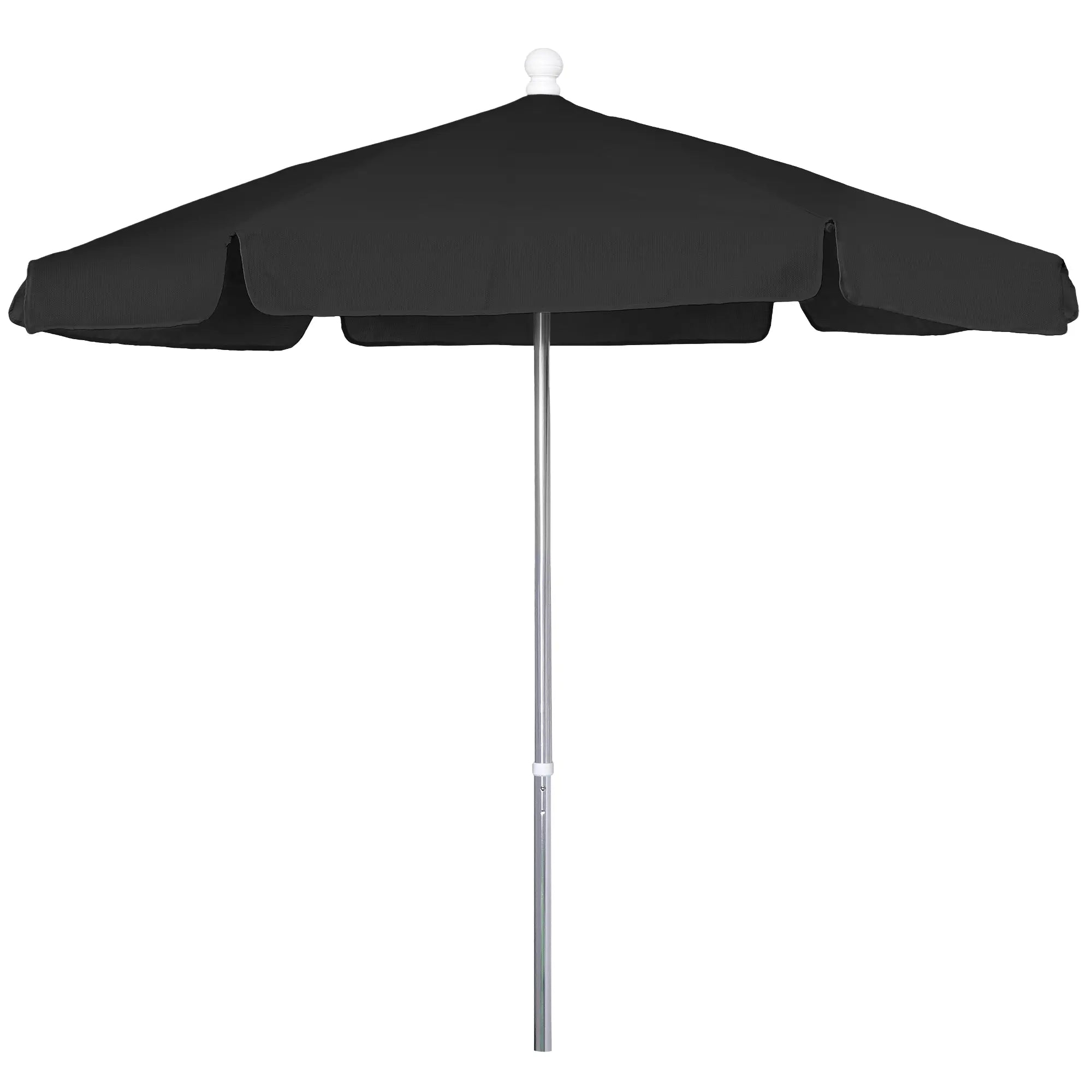 FiberBuilt 7.5' Hex Garden Umbrella – Push-Up & Pin Lift – Valance Canopy