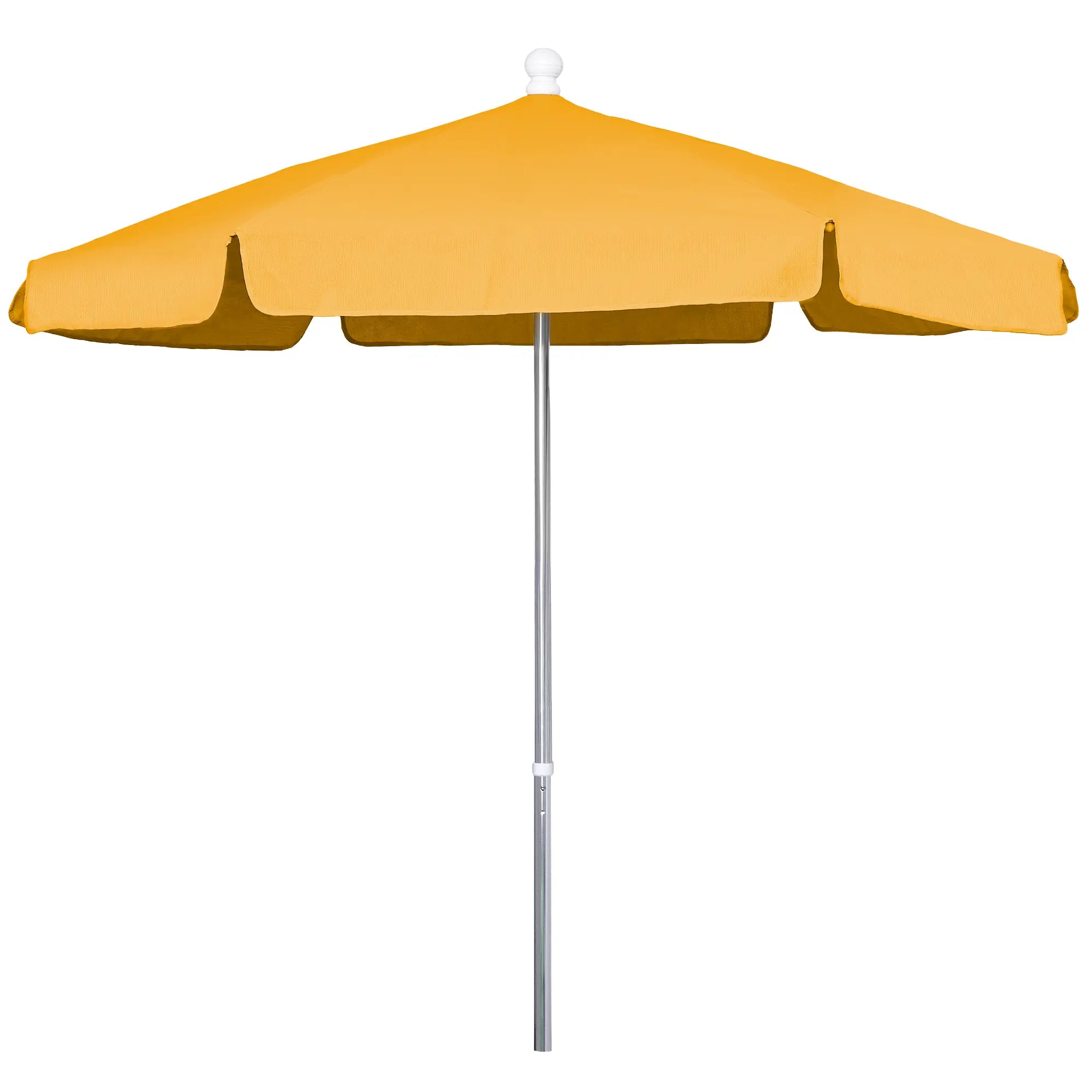 FiberBuilt 7.5' Hex Garden Umbrella – Push-Up & Pin Lift – Valance Canopy