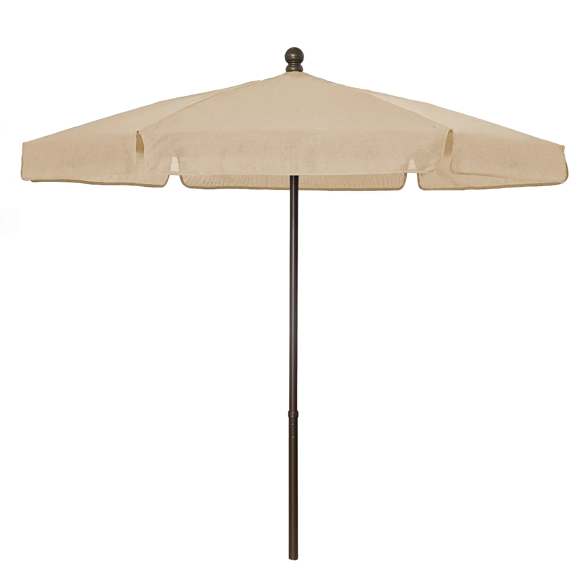 FiberBuilt 7.5' Hex Garden Umbrella – Push-Up & Pin Lift – Valance Canopy