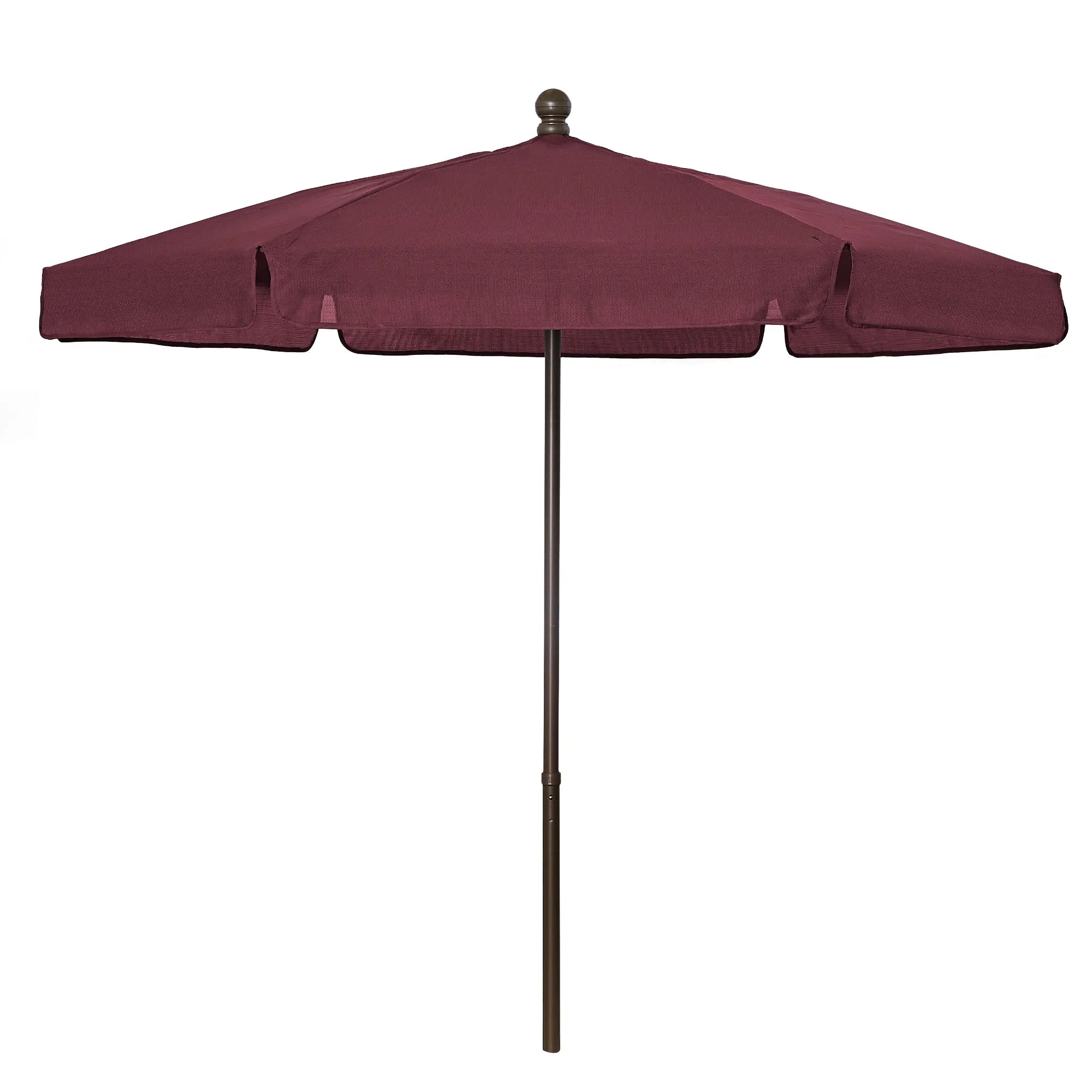 FiberBuilt 7.5' Hex Garden Umbrella – Push-Up & Pin Lift – Valance Canopy