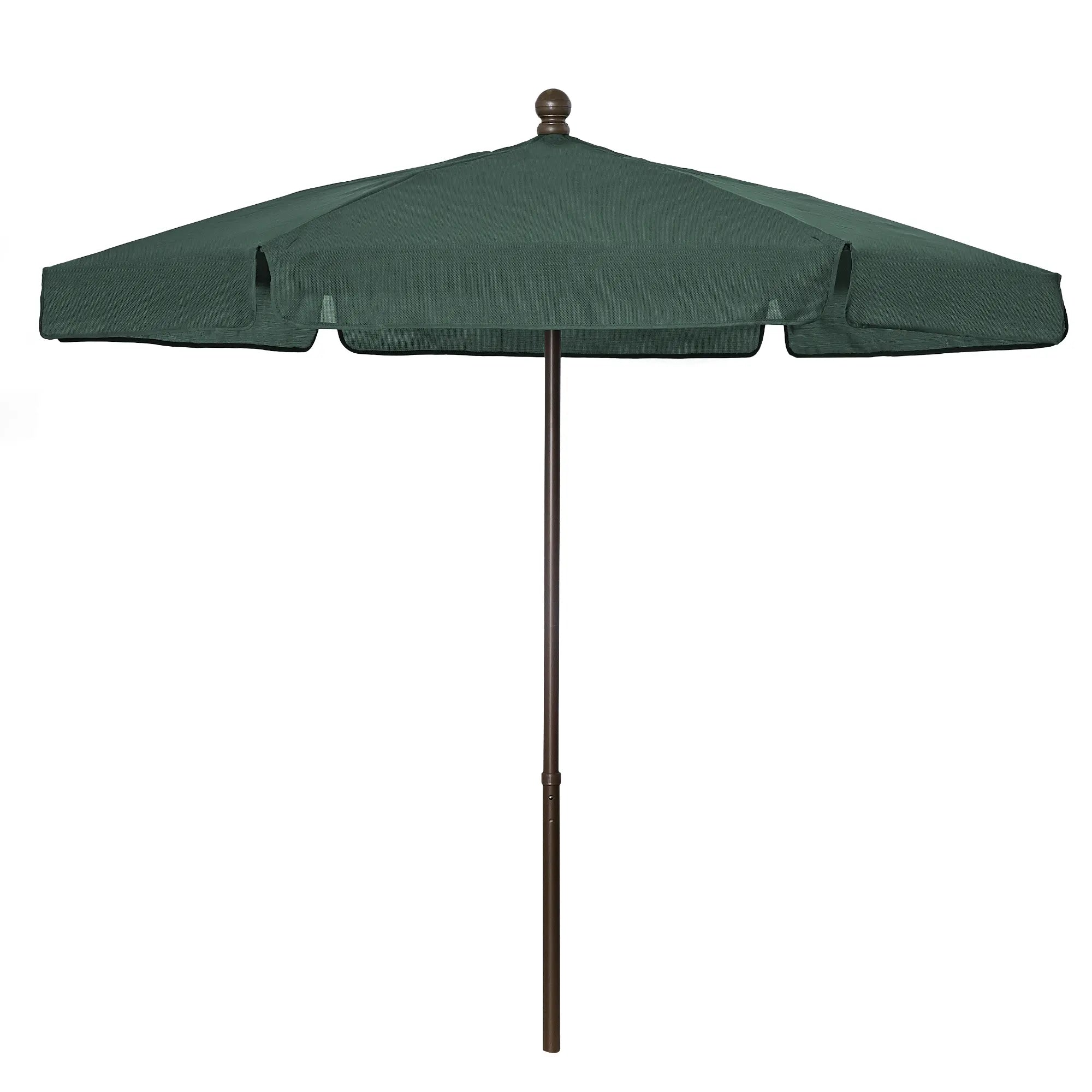 FiberBuilt 7.5' Hex Garden Umbrella – Push-Up & Pin Lift – Valance Canopy
