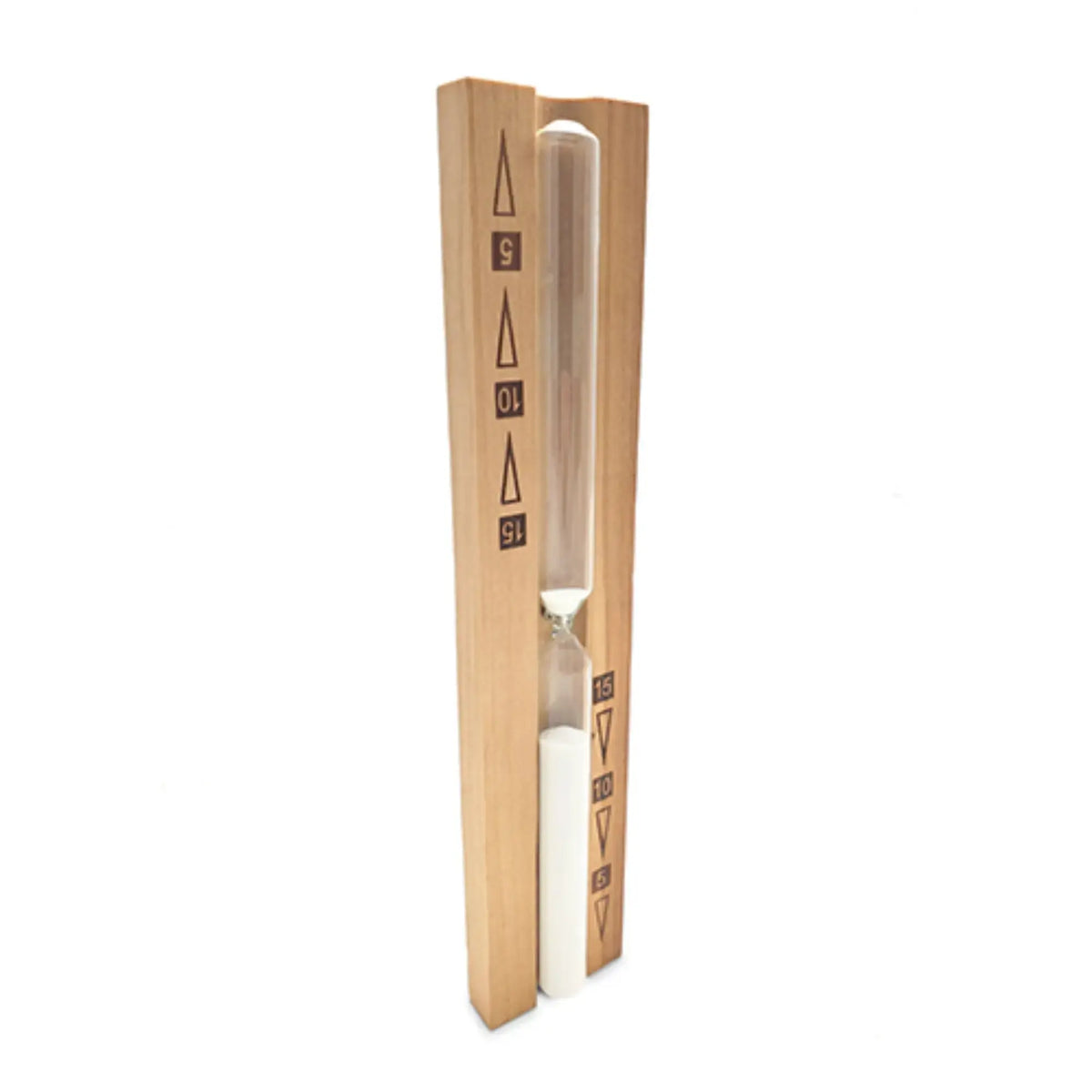 SaunaLife Essentials Set 1 Wood Sauna Bucket and Ladle Set with Sand Timer and White Thermometer SaunaLife
