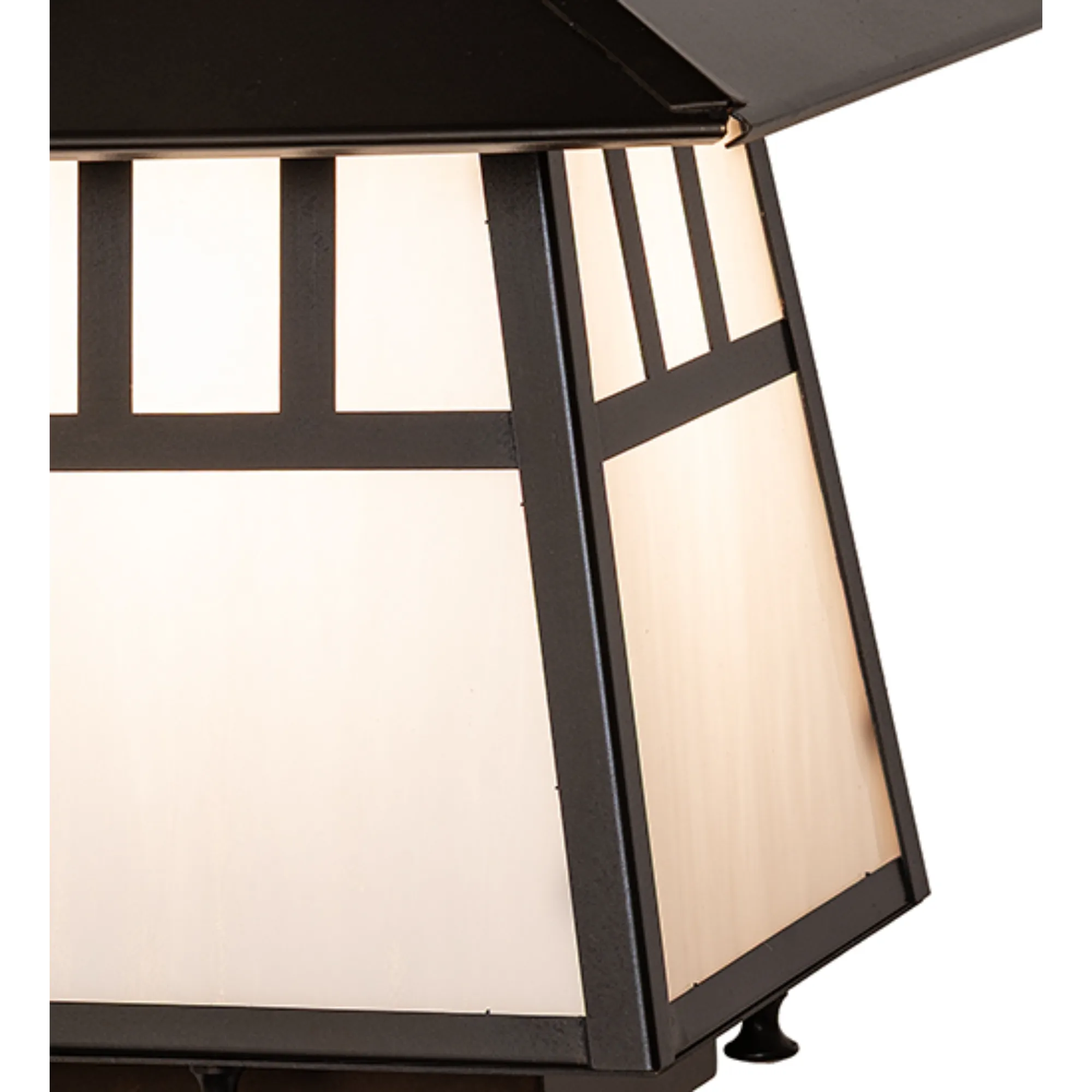 8" Square Stillwater Double Bar Mission Post Mount – Craftsman Brown – Wet-Rated – Meyda Lighting