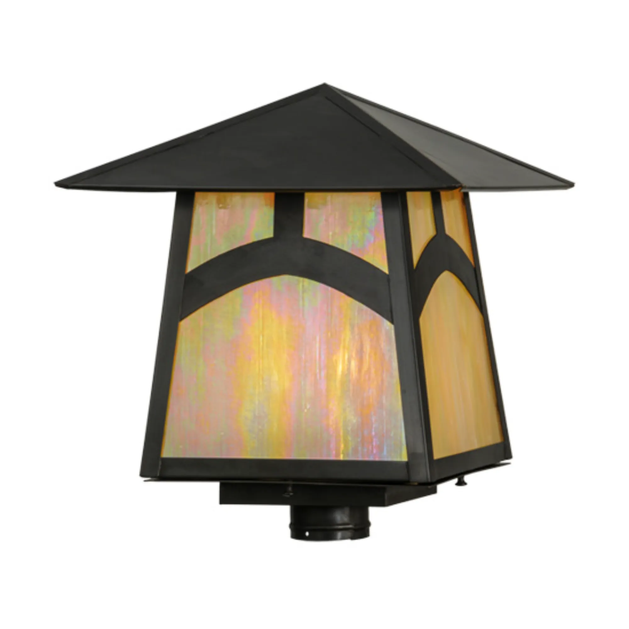 16" Square Stillwater Hill Top Post Mount – Craftsman Brown – Wet-Rated – Meyda Lighting