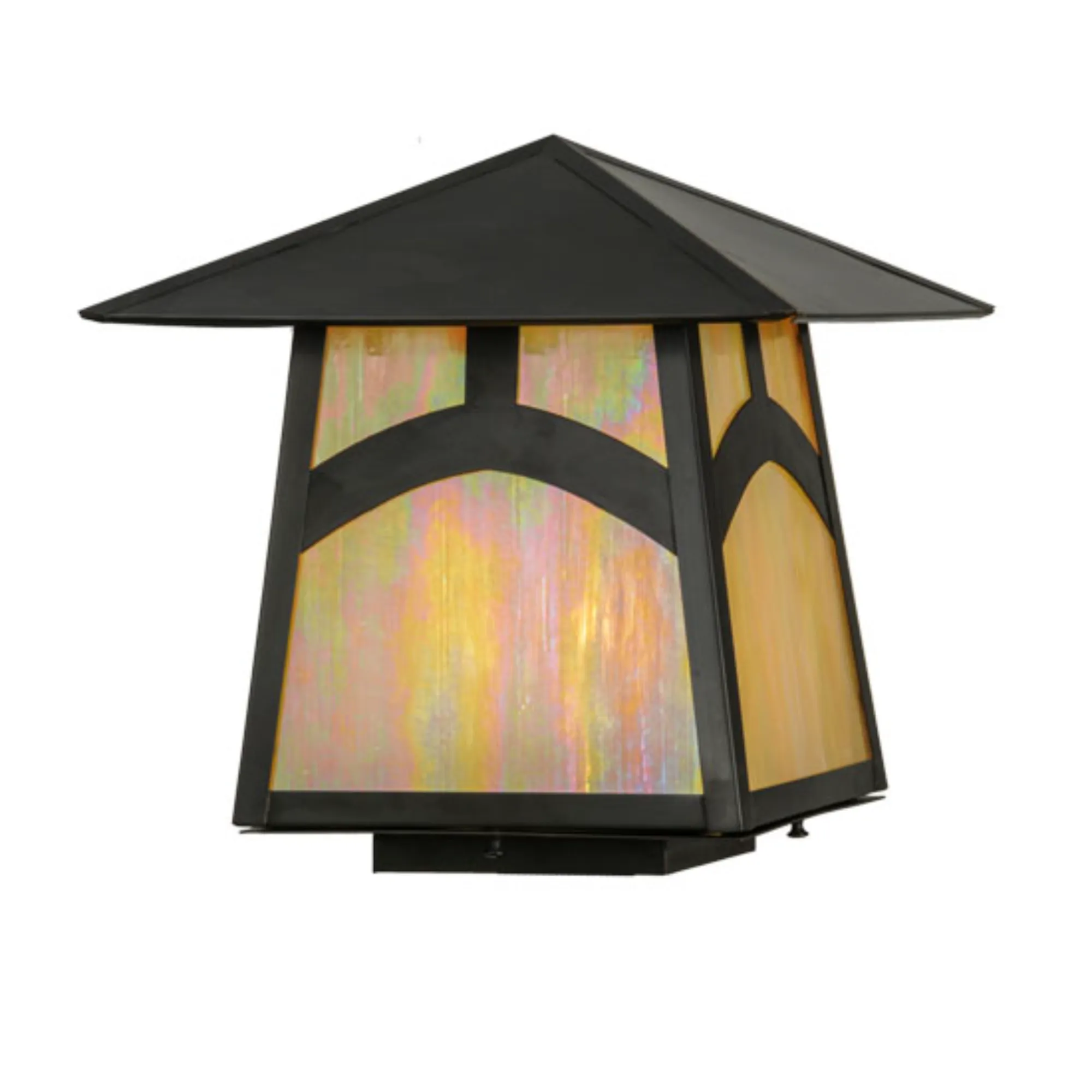 16" Square Stillwater Hill Top Post Mount – Craftsman Brown – Wet-Rated – Meyda Lighting