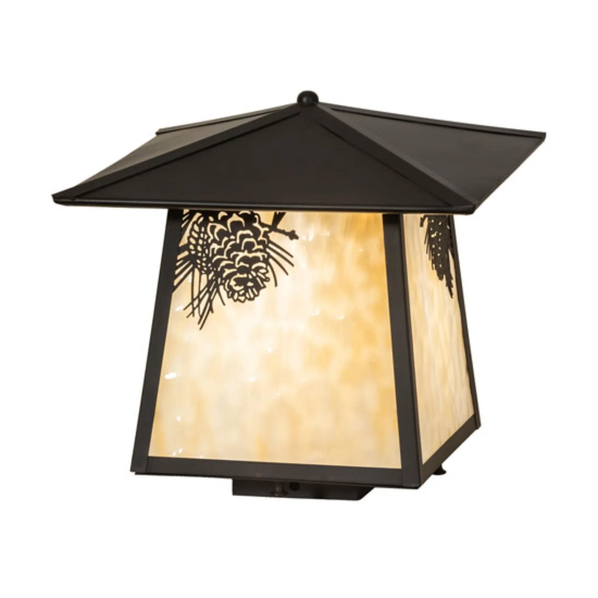 12" Square Stillwater Winter Pine Deck Light – Craftsman Brown – Wet-Rated – Meyda Lighting