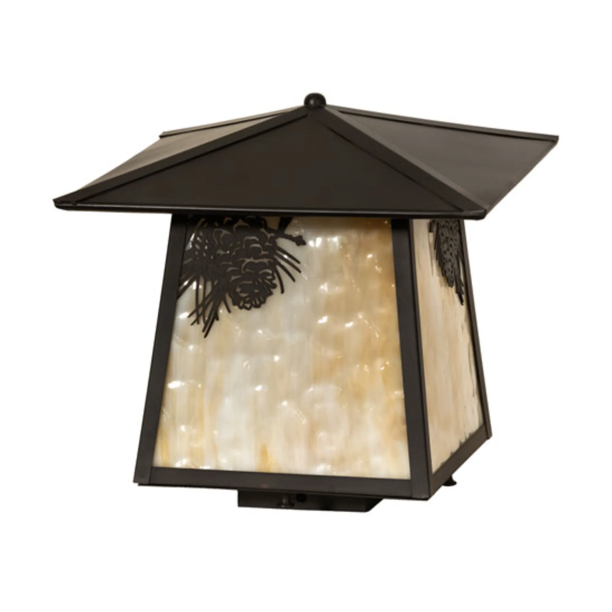 12" Square Stillwater Winter Pine Deck Light – Craftsman Brown – Wet-Rated – Meyda Lighting