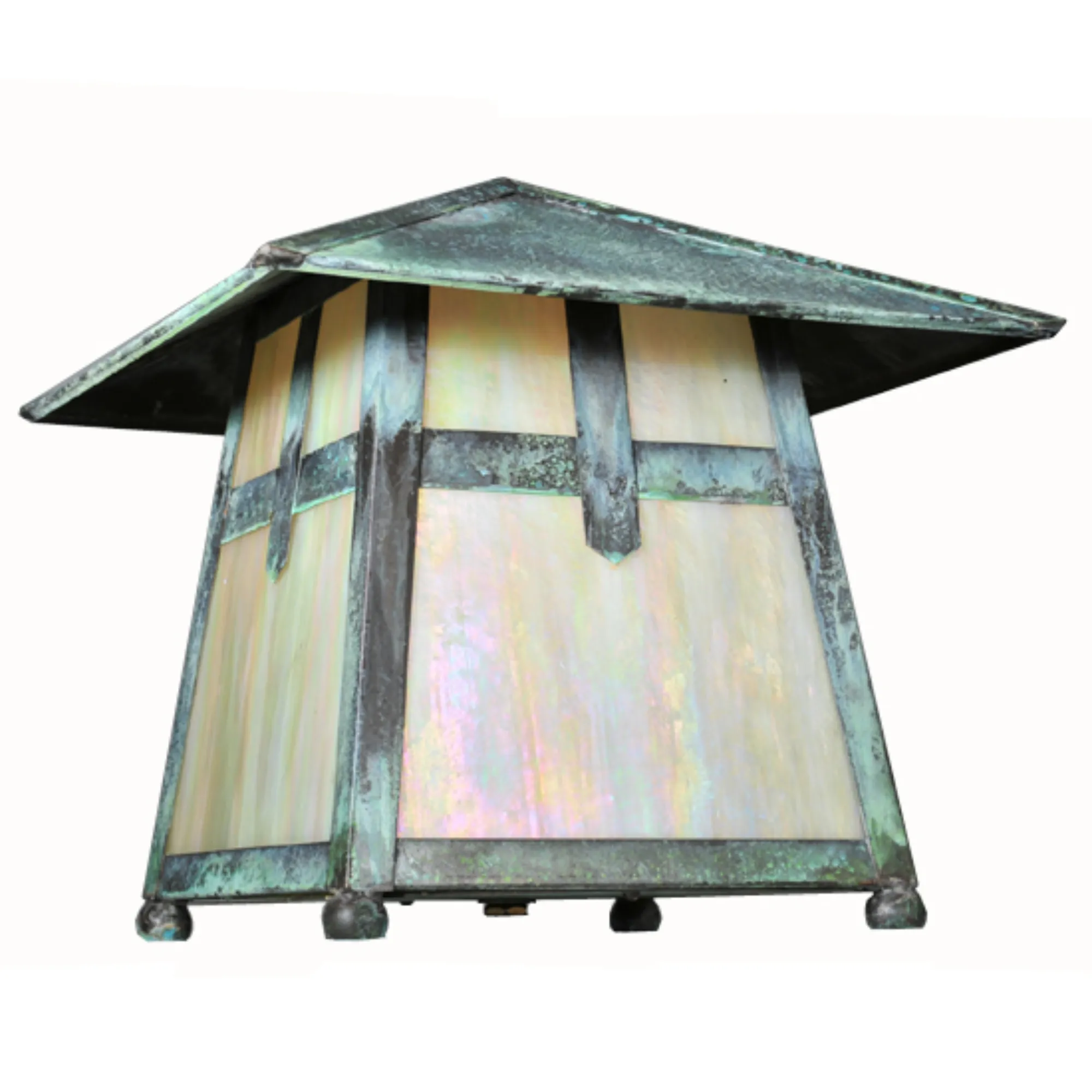 16"Sq Stillwater Cross Mission Deck Light – Verdigris – Wet-Rated – Meyda Lighting