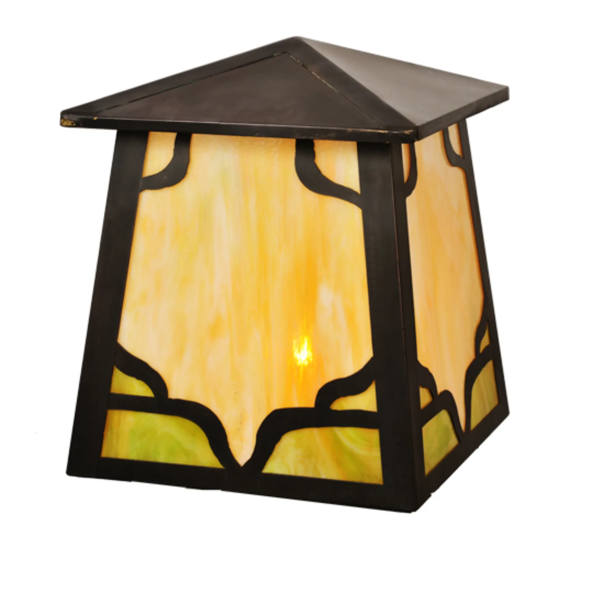 18"Square Kirkpatrick Post Mount – Craftsman Brown – Wet-Rated – Meyda Lighting