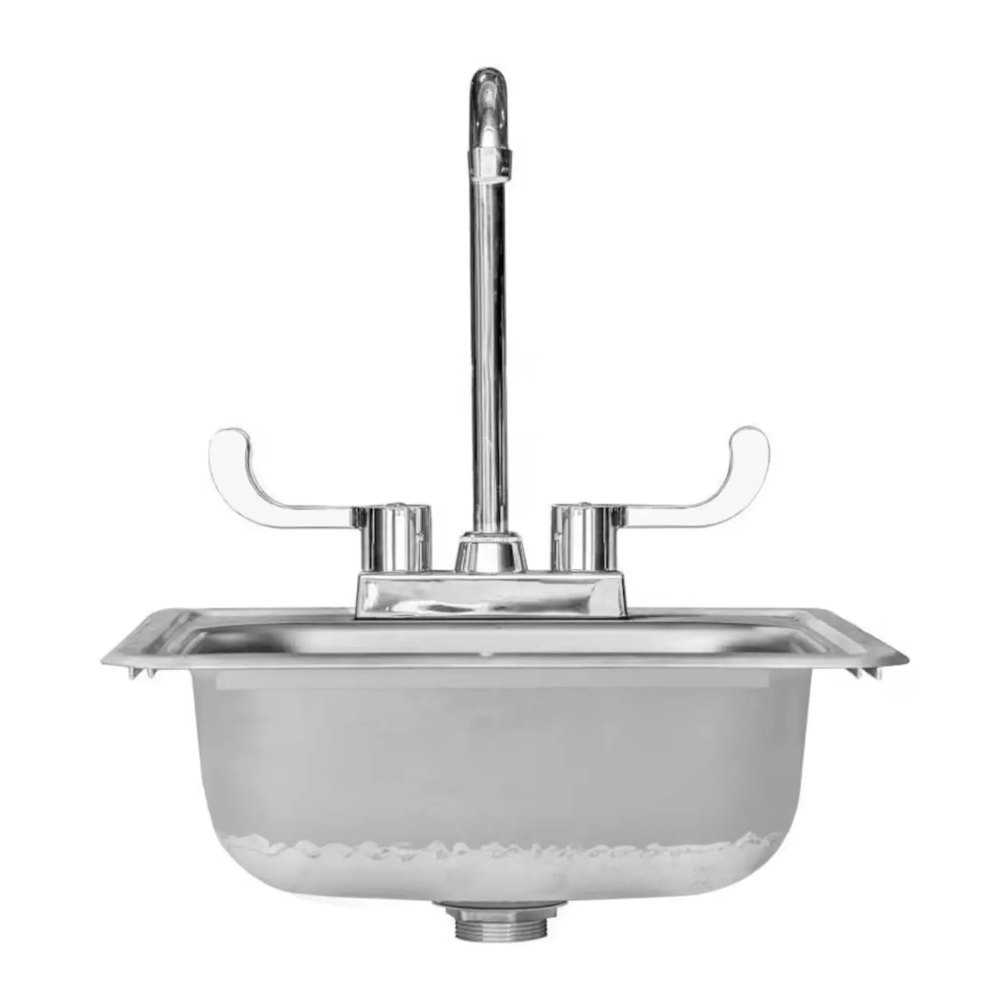 Summerset 15" × 15" Drop-In Outdoor Sink — 304 SS with Hot & Cold Faucet | SNK-15D Summerset