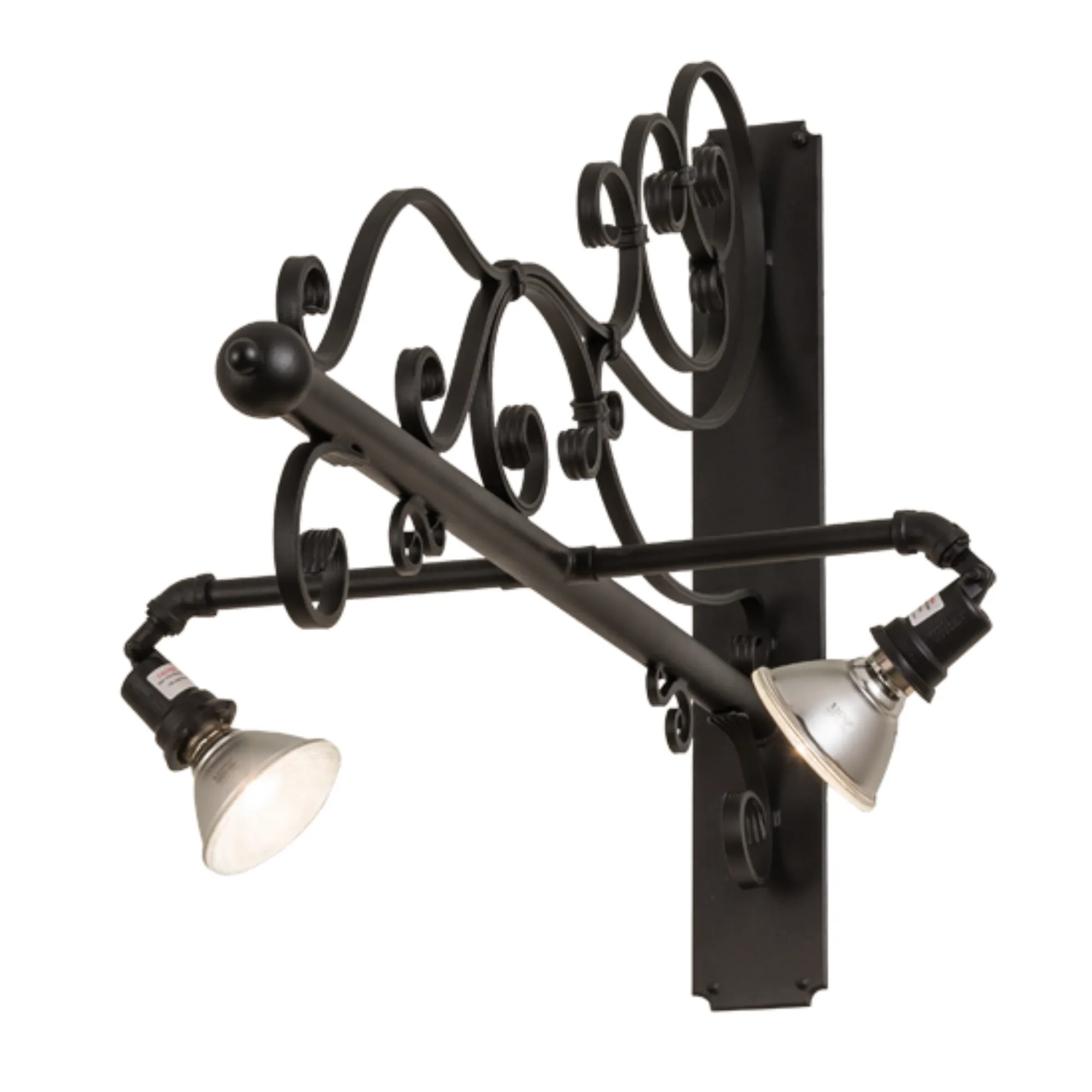 30"W Nimske 2 LT Hanging Sign Bracket – Textured Black – Wet-Rated – Meyda Lighting