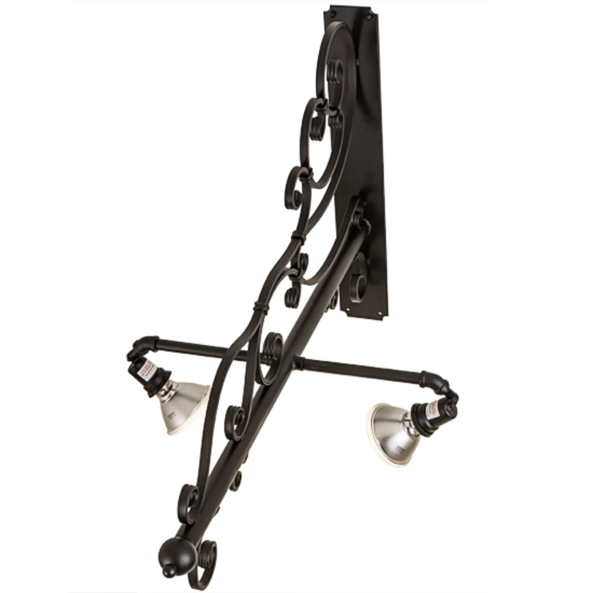 30"W Nimske 2 LT Hanging Sign Bracket – Textured Black – Wet-Rated – Meyda Lighting