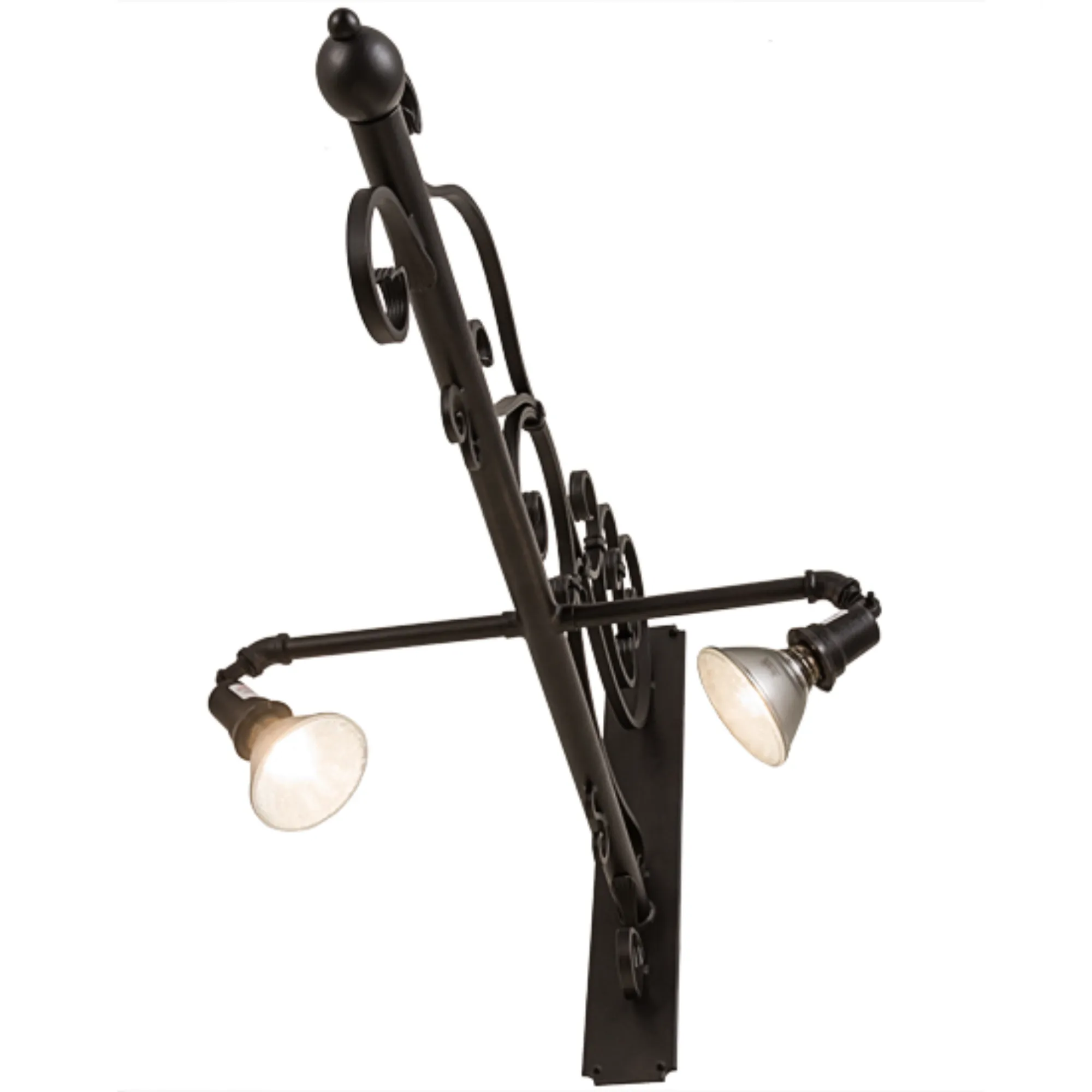 30"W Nimske 2 LT Hanging Sign Bracket – Textured Black – Wet-Rated – Meyda Lighting