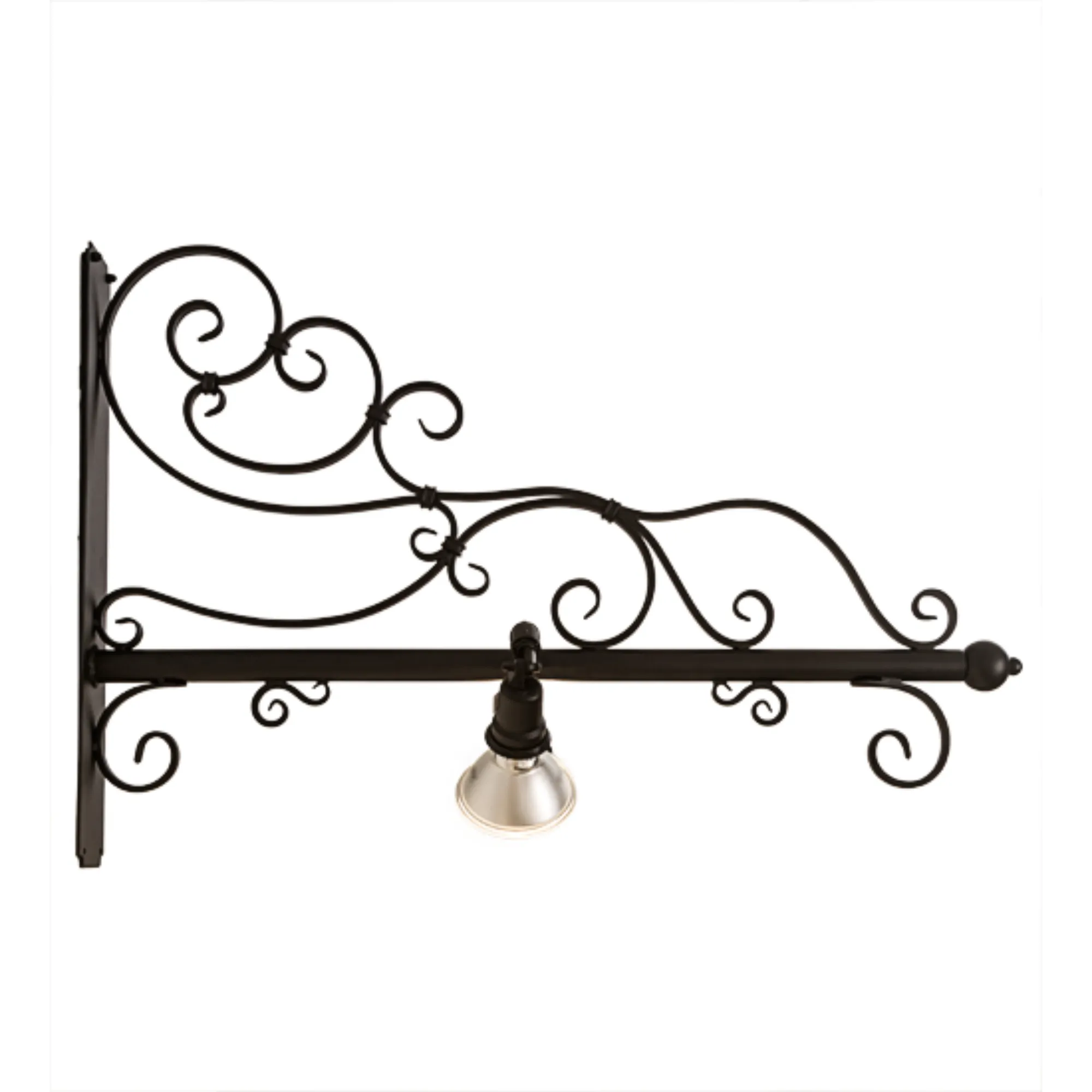 30"W Nimske 2 LT Hanging Sign Bracket – Textured Black – Wet-Rated – Meyda Lighting