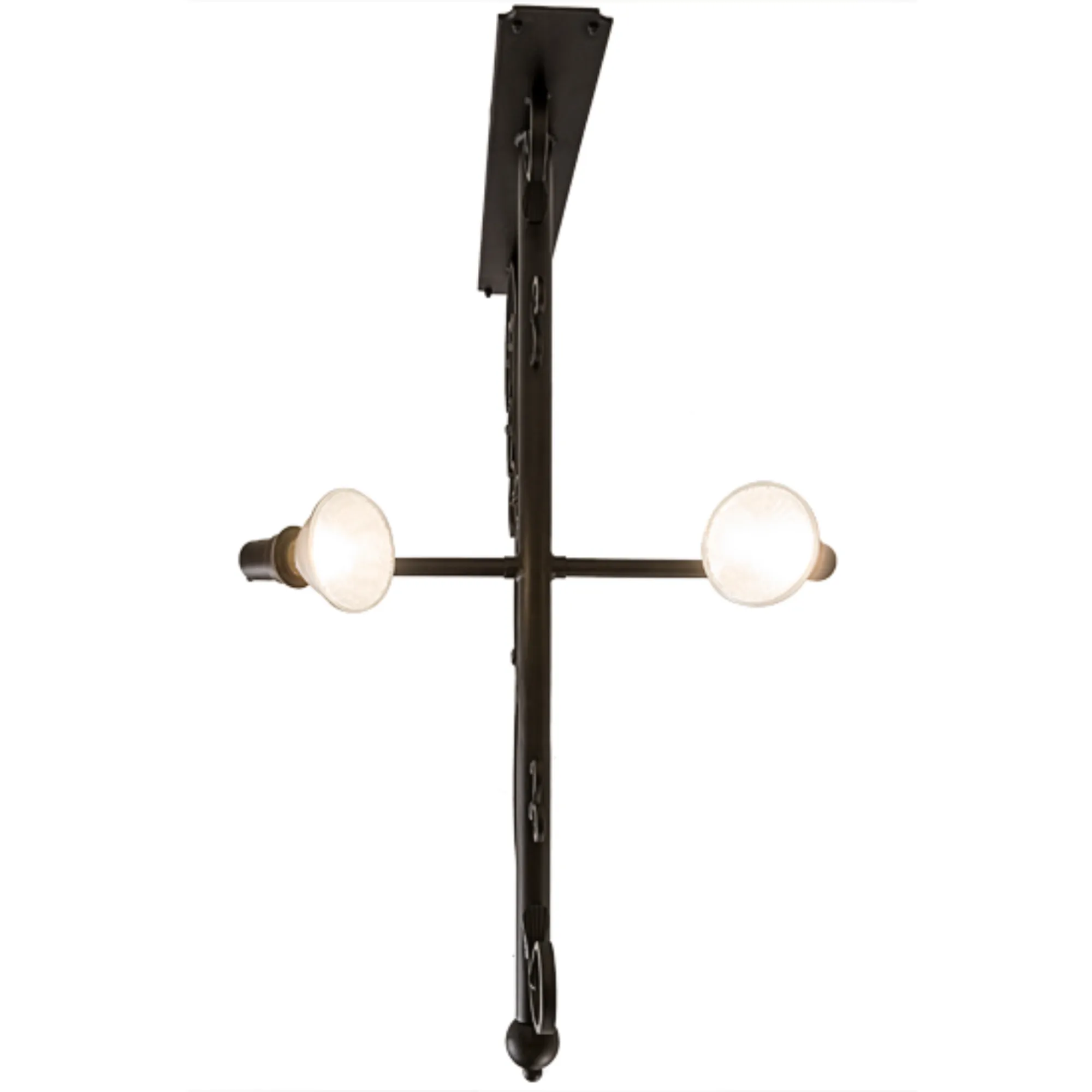 30"W Nimske 2 LT Hanging Sign Bracket – Textured Black – Wet-Rated – Meyda Lighting