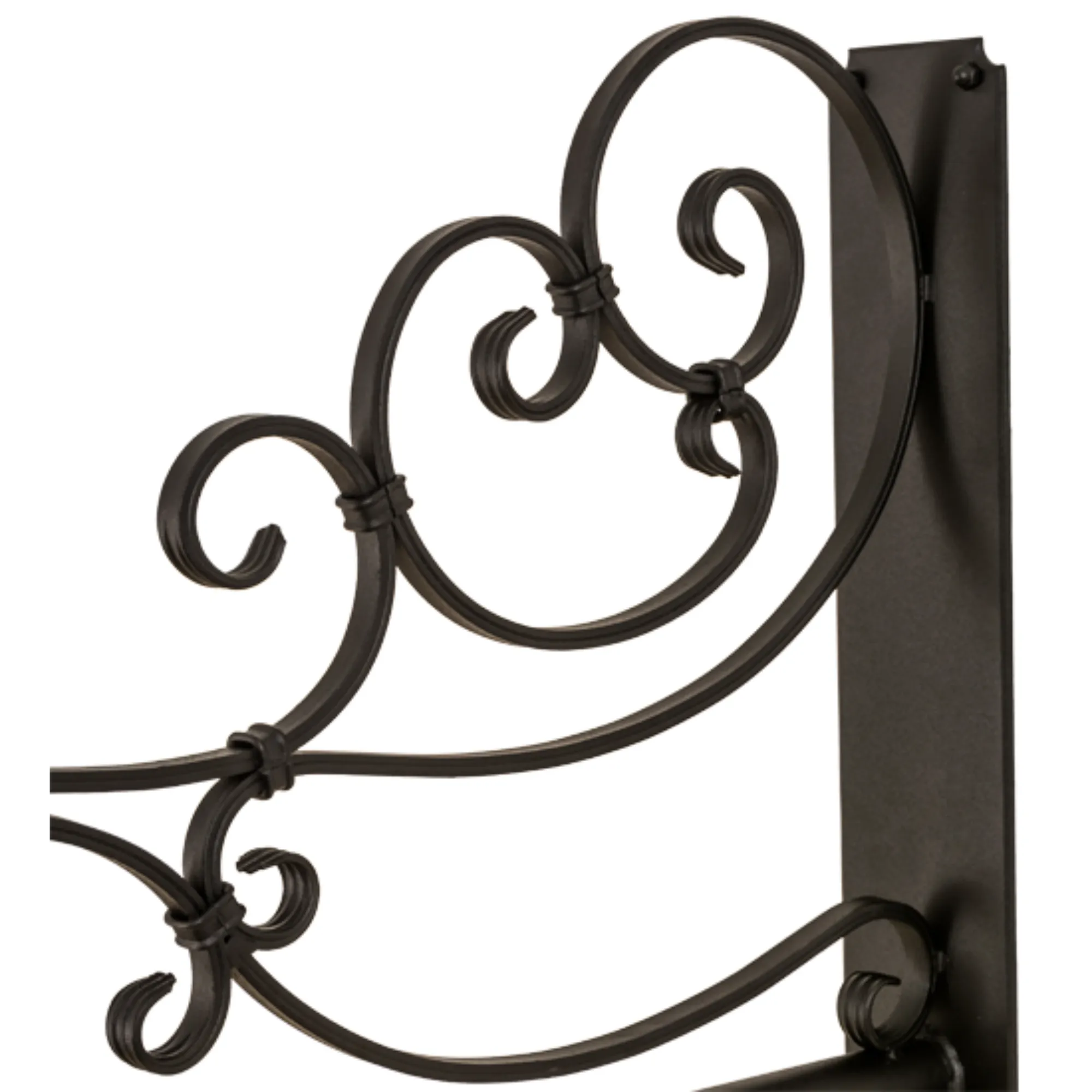 30"W Nimske 2 LT Hanging Sign Bracket – Textured Black – Wet-Rated – Meyda Lighting