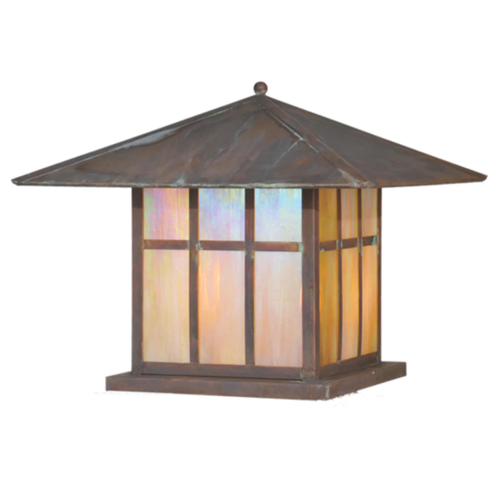 19" Square Seneca Double Bar Mission Pier Mount – Vintage Copper – Wet-Rated – Meyda Lighting