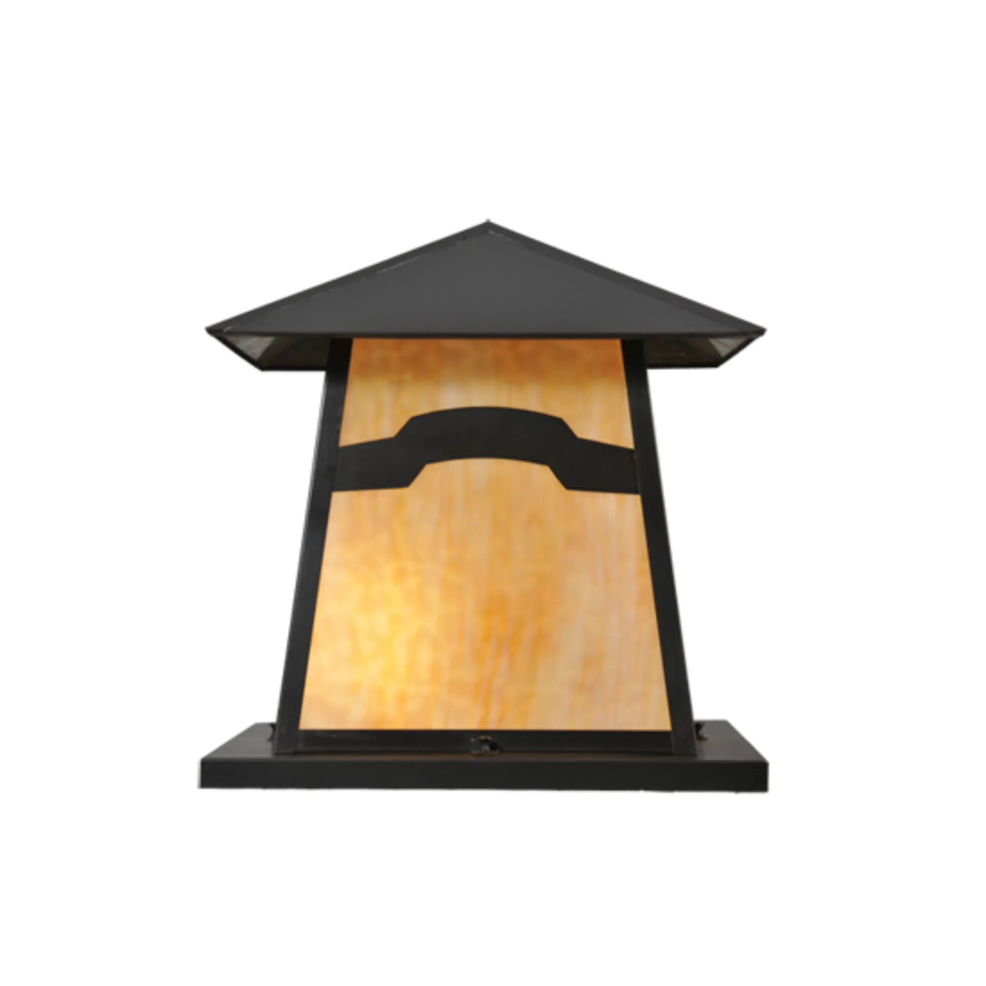 15" Square Stillwater Mountain View Pier Mount – Craftsman Brown – Wet-Rated – Meyda Lighting