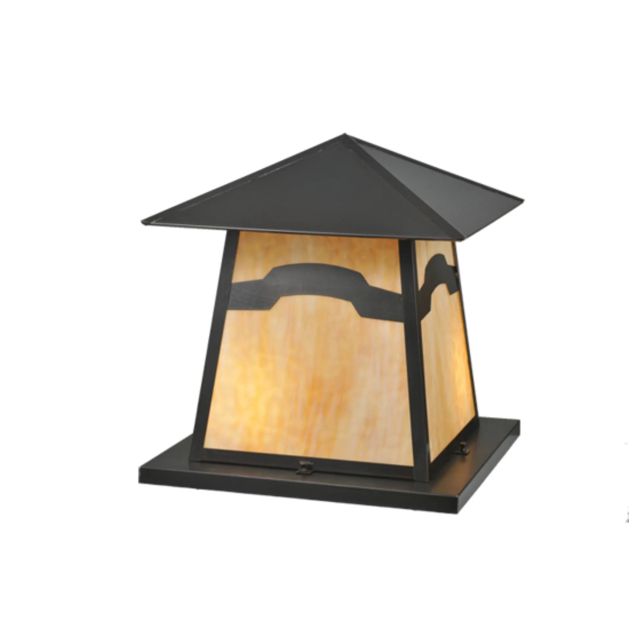 11.5" Square Stillwater Mountain View Post Mount – Craftsman Brown – Wet-Rated – Meyda Lighting
