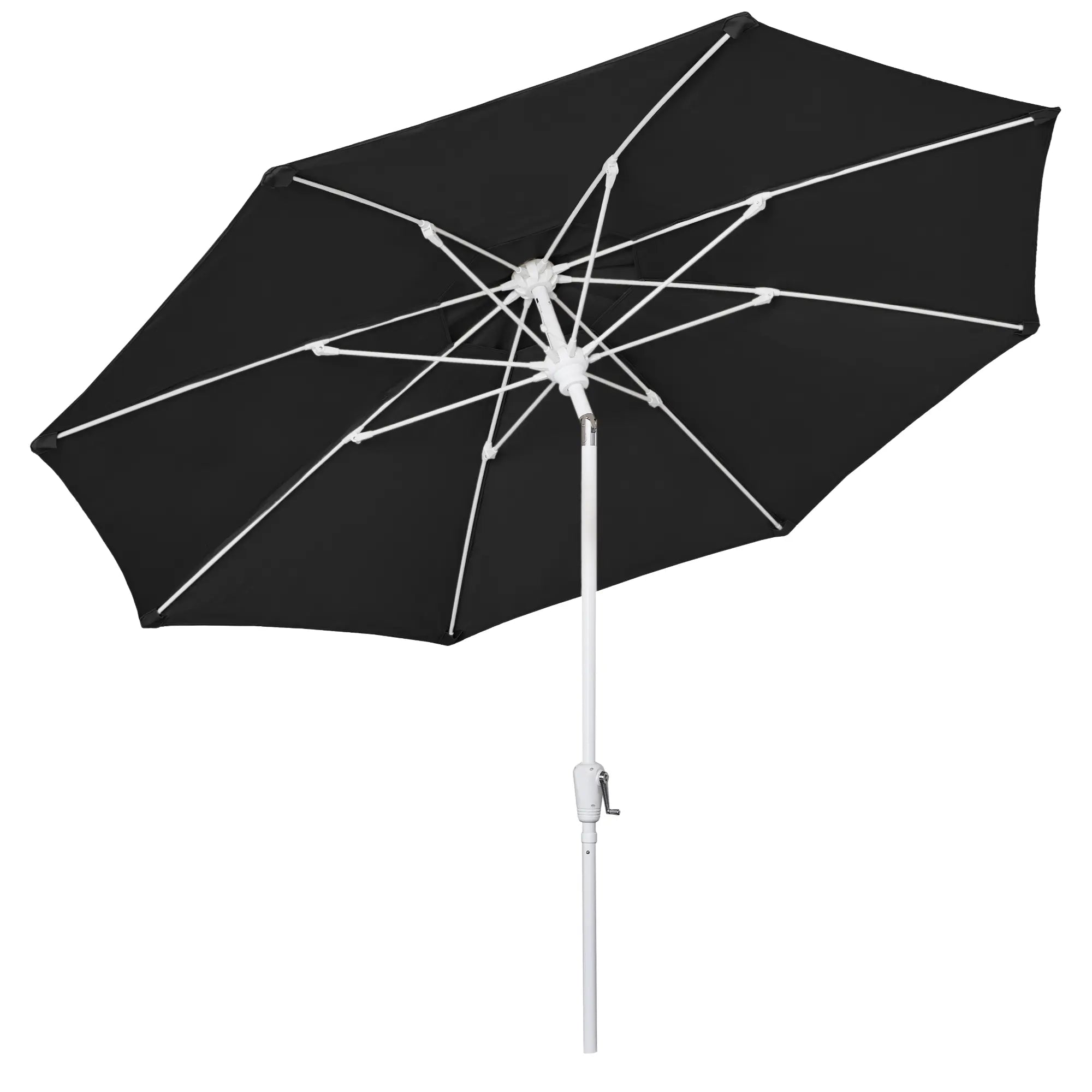 FiberBuilt 9' Oct Market Umbrella – Crank Lift & Push-Button Tilt – Marine-Grade Solution-Dyed Acrylic Canopy